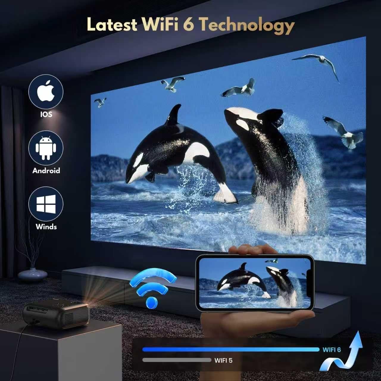 Proyector 2K AGIMA X6 WiFi 6 Bluetooth 5.2 1080P 4K HDR