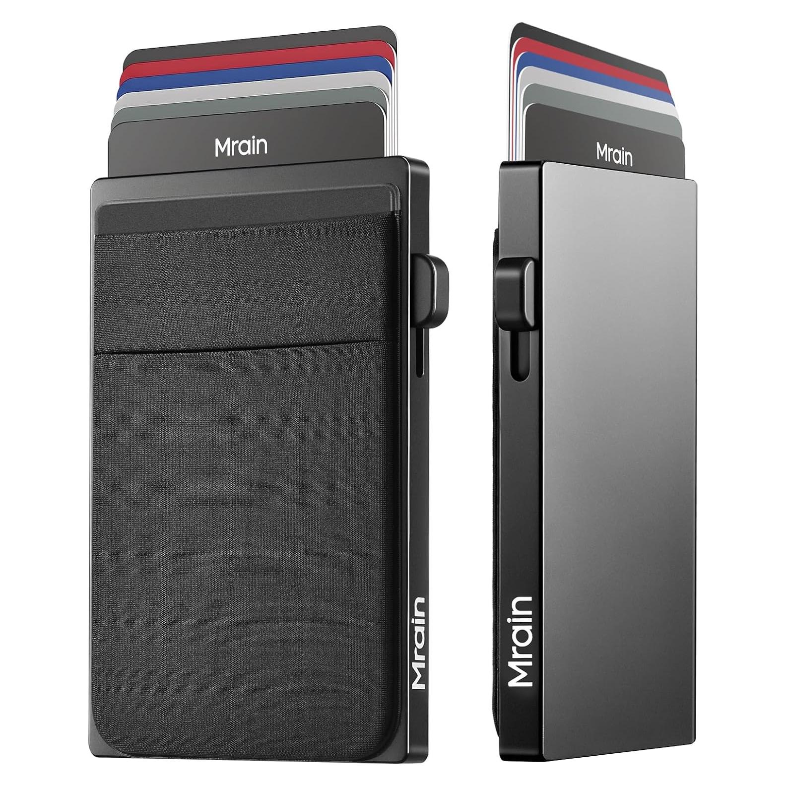 Billetera Slim Mrain Negra Metálica con Bloqueo RFID