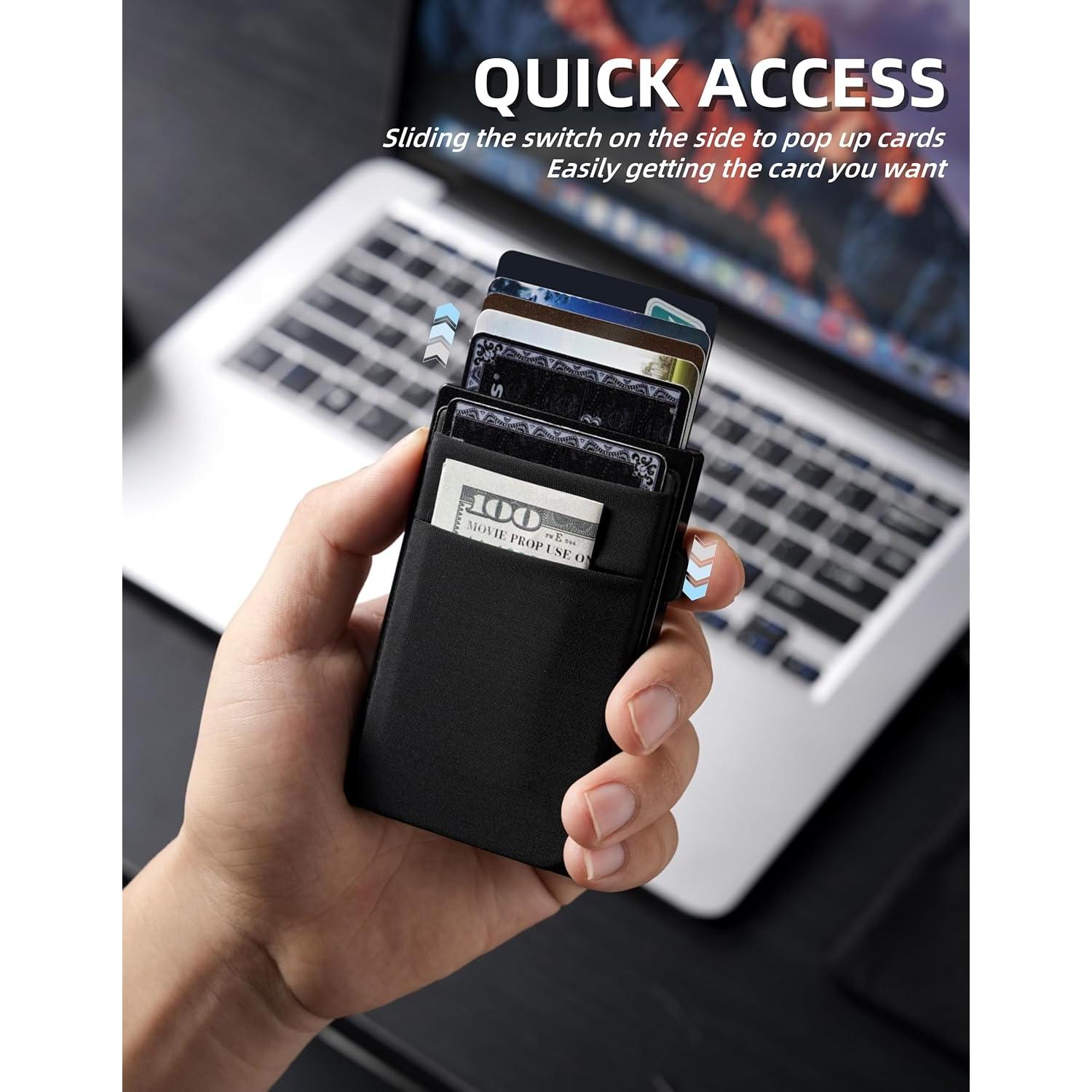 Billetera Slim Mrain Negra Metálica con Bloqueo RFID