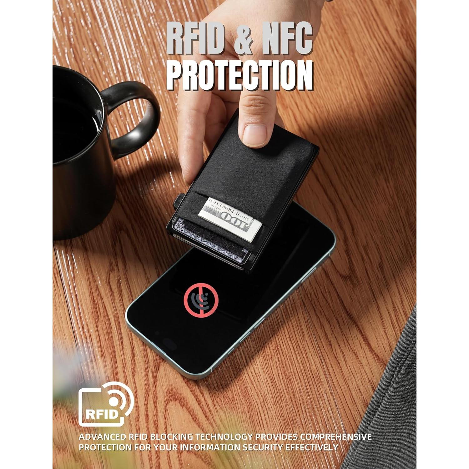 Billetera Slim Mrain Negra Metálica con Bloqueo RFID