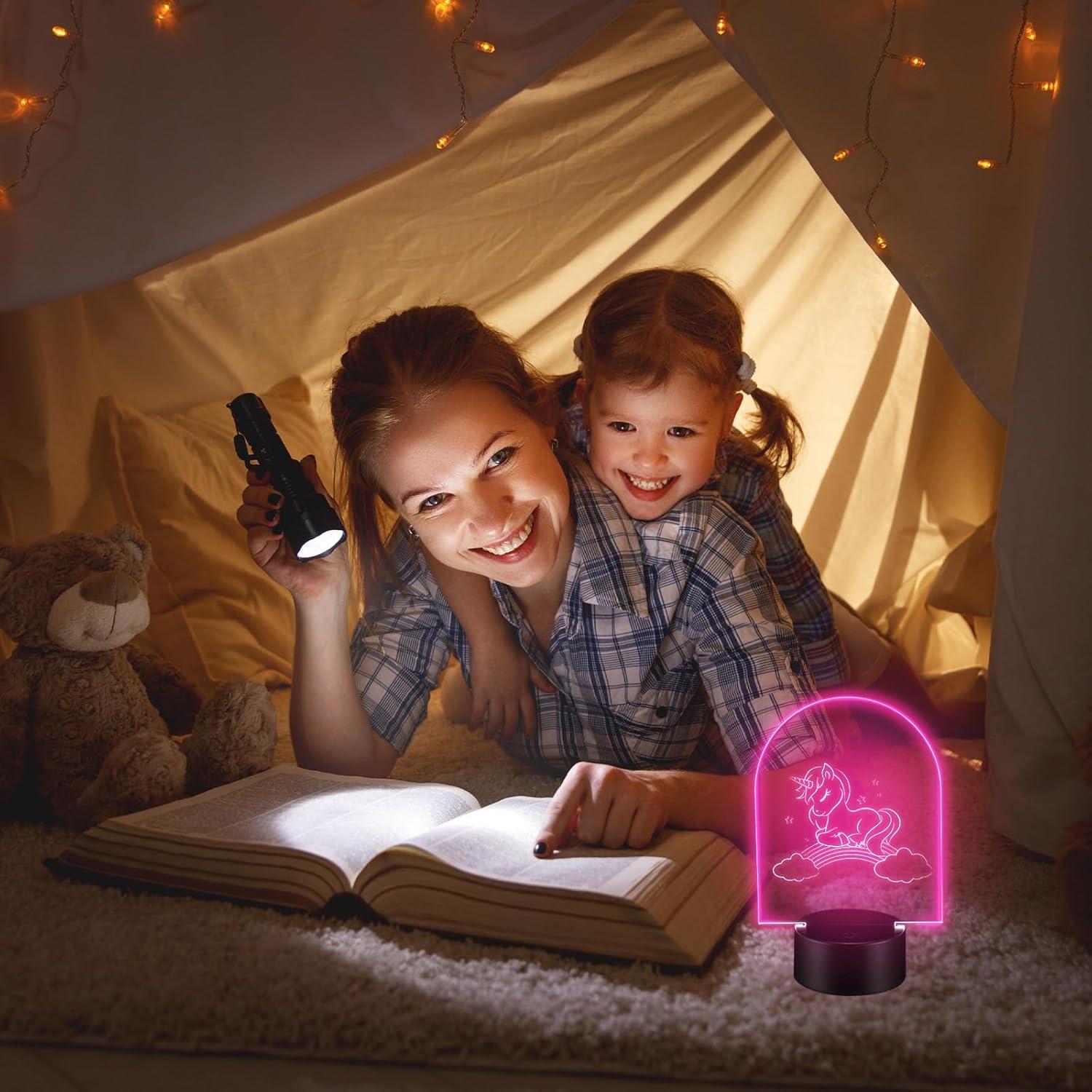 Set de 4 Lámparas LED 3D Honoson con Hojas Acrílicas DIY