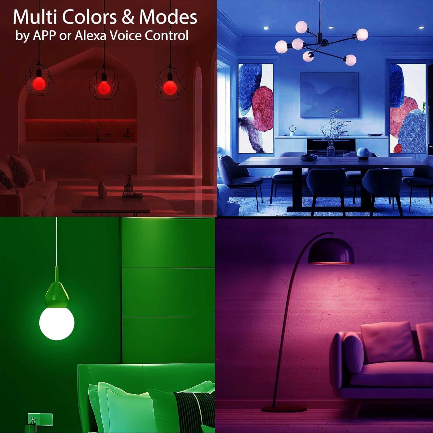 Bombillas LED G25 iLC, 6W, 600LM, 16M colores, control app