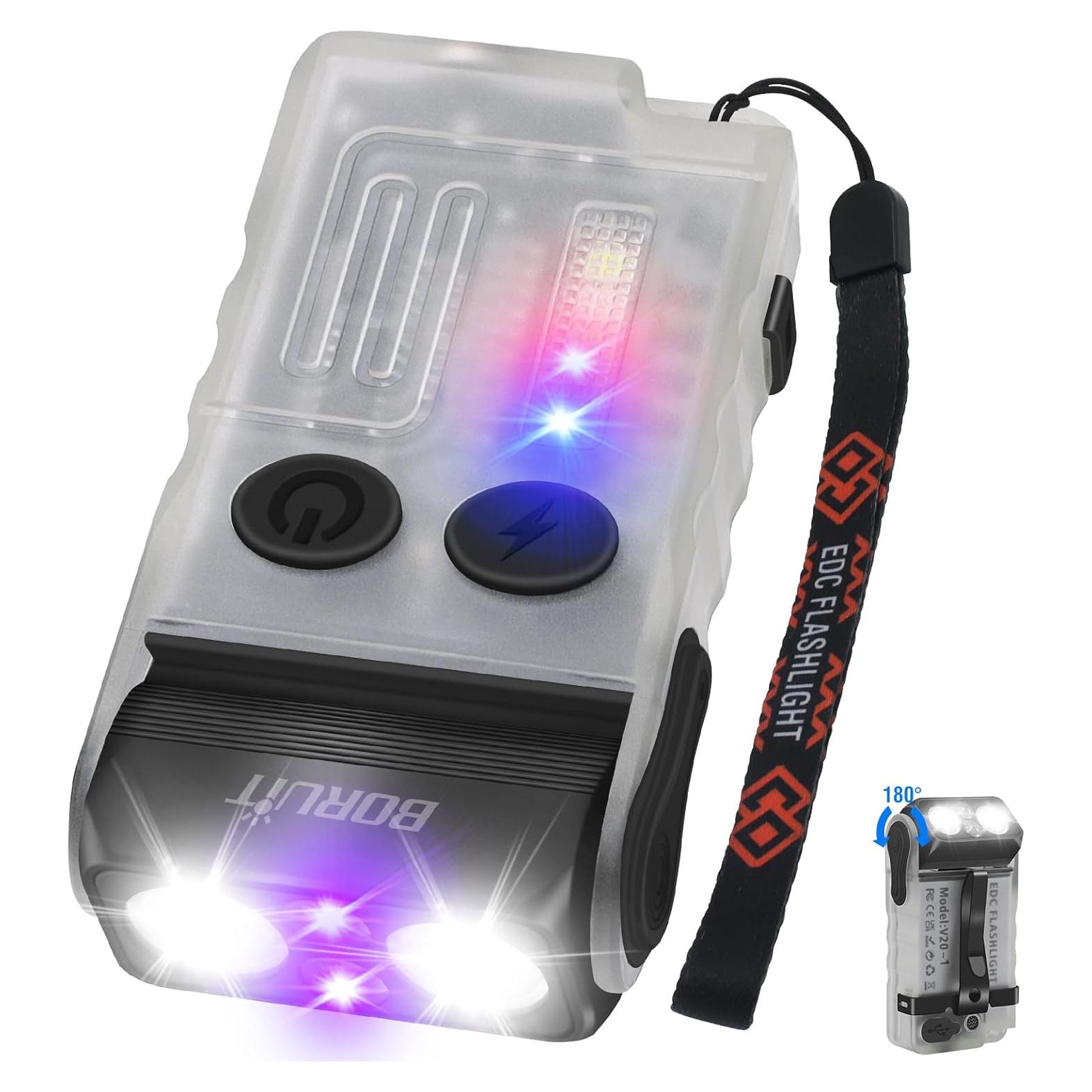 Linterna BORUIT V20 EDC USB C 1000 Lúmenes Luz UV 365nm