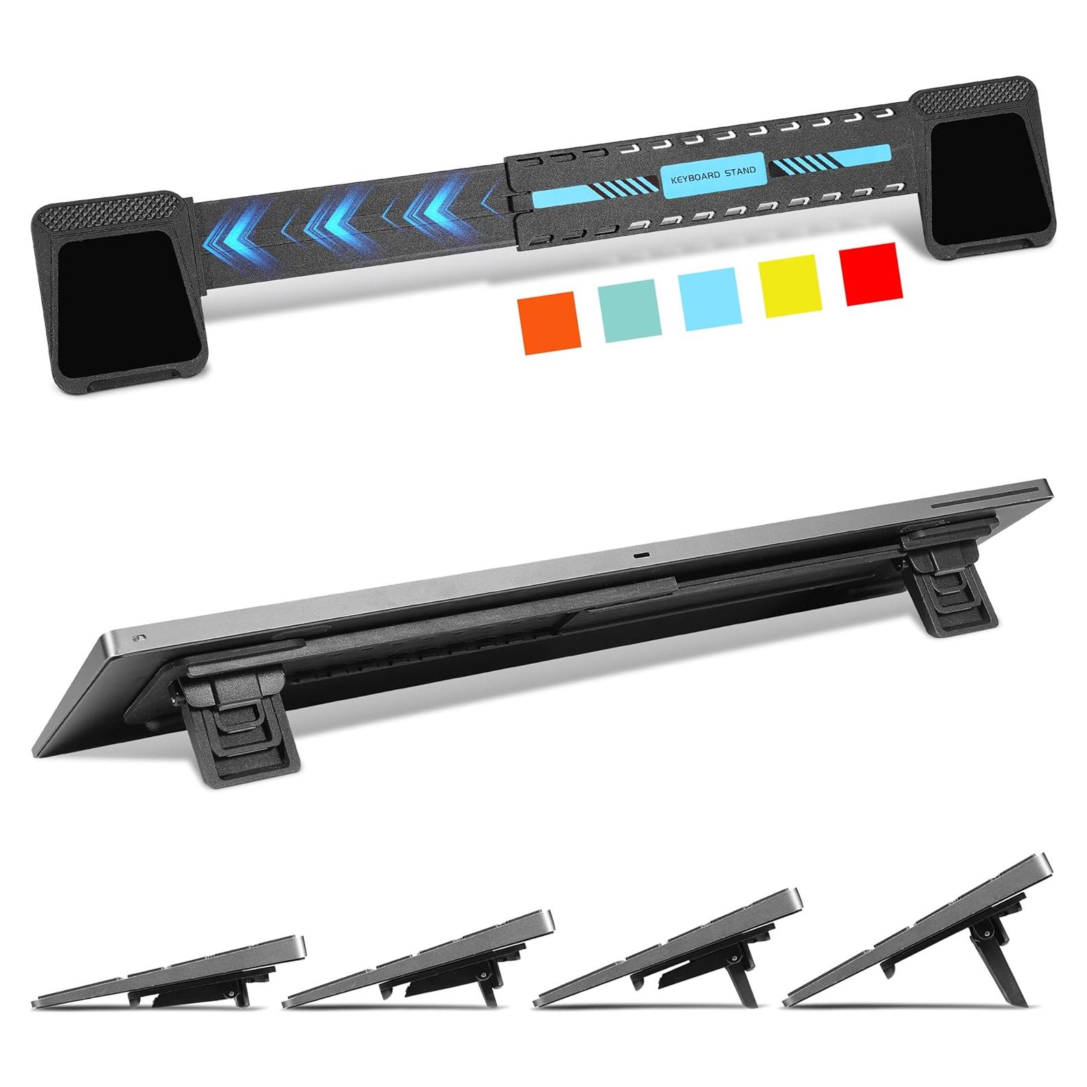 Soporte de Teclado Ajustable MEKASS Azul para Escritorio