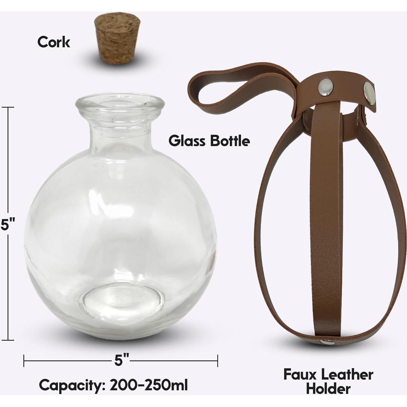 Botella de Vidrio Camaleón Cósmico 1L con Corcho Marrón