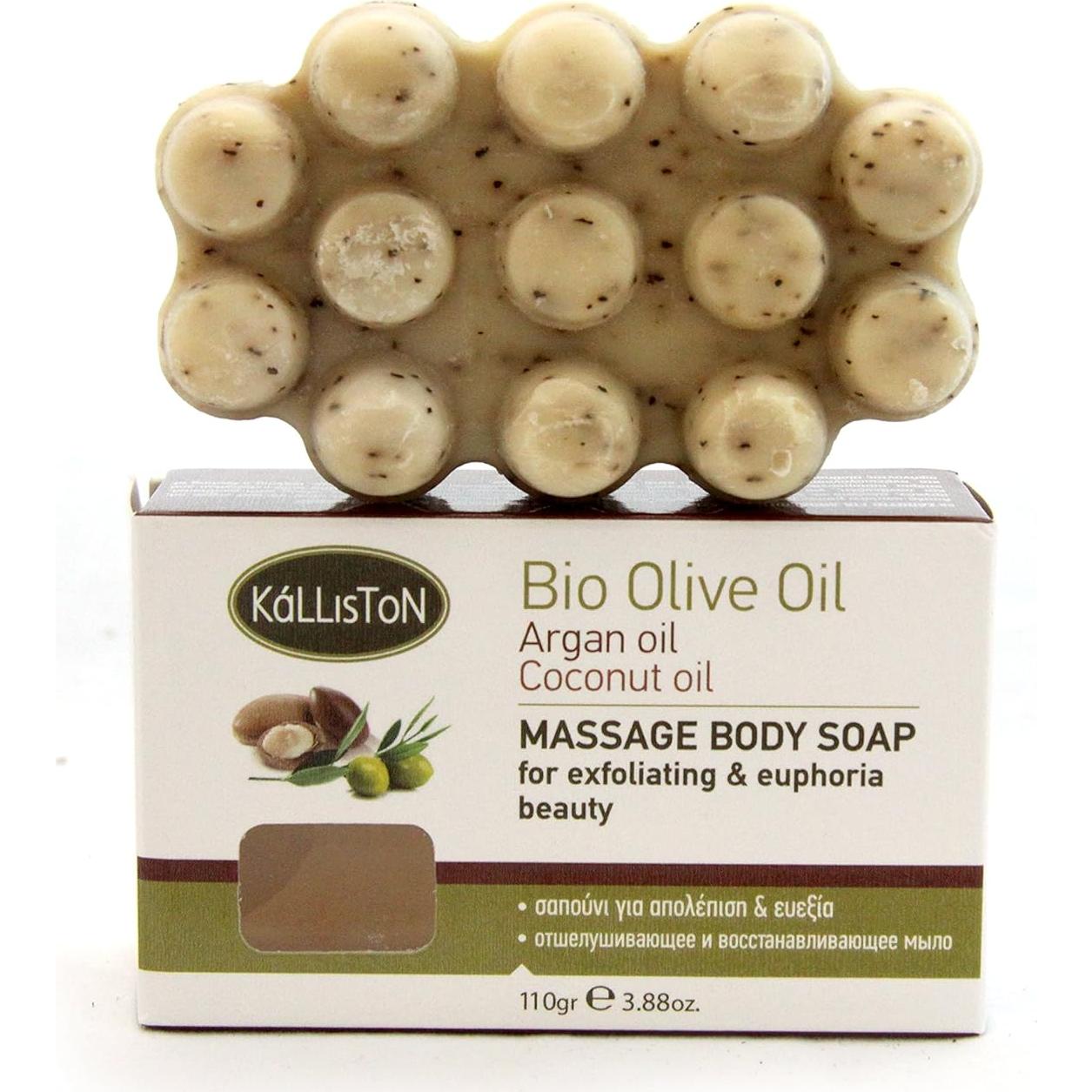 Jabón Corporal Exfoliante Kalliston con Aceite de Argán 4x110g