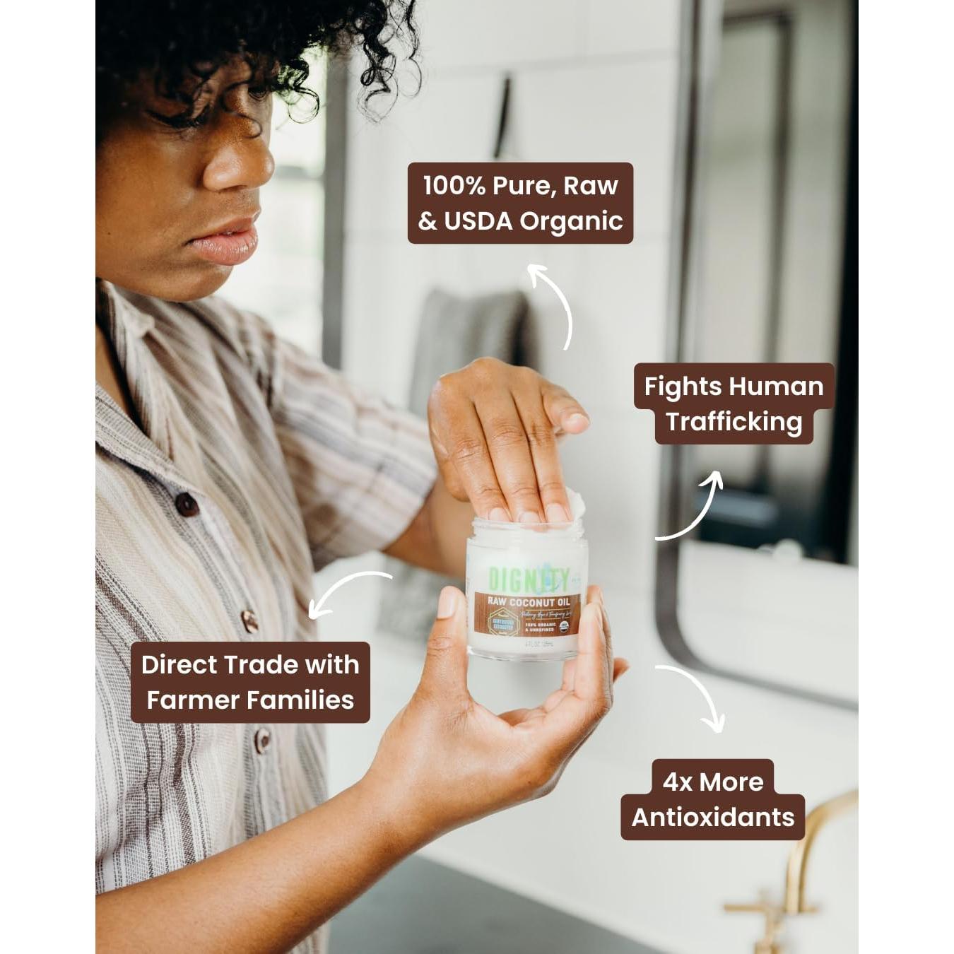 Aceite de Coco Orgánico Virgen Dignity Coconuts 118 ml - Sin Refinar