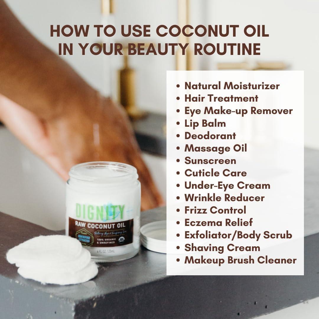 Aceite de Coco Orgánico Virgen Dignity Coconuts 118 ml - Sin Refinar