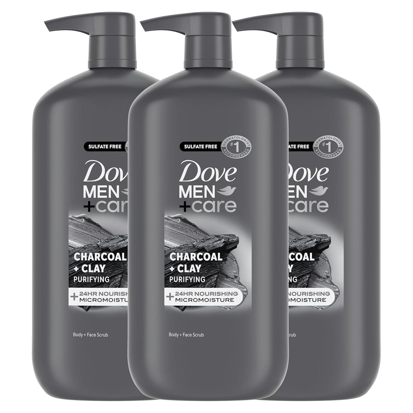 Jabón Corporal y Facial Dove Men+Care Carbón + Arcilla 3x30oz