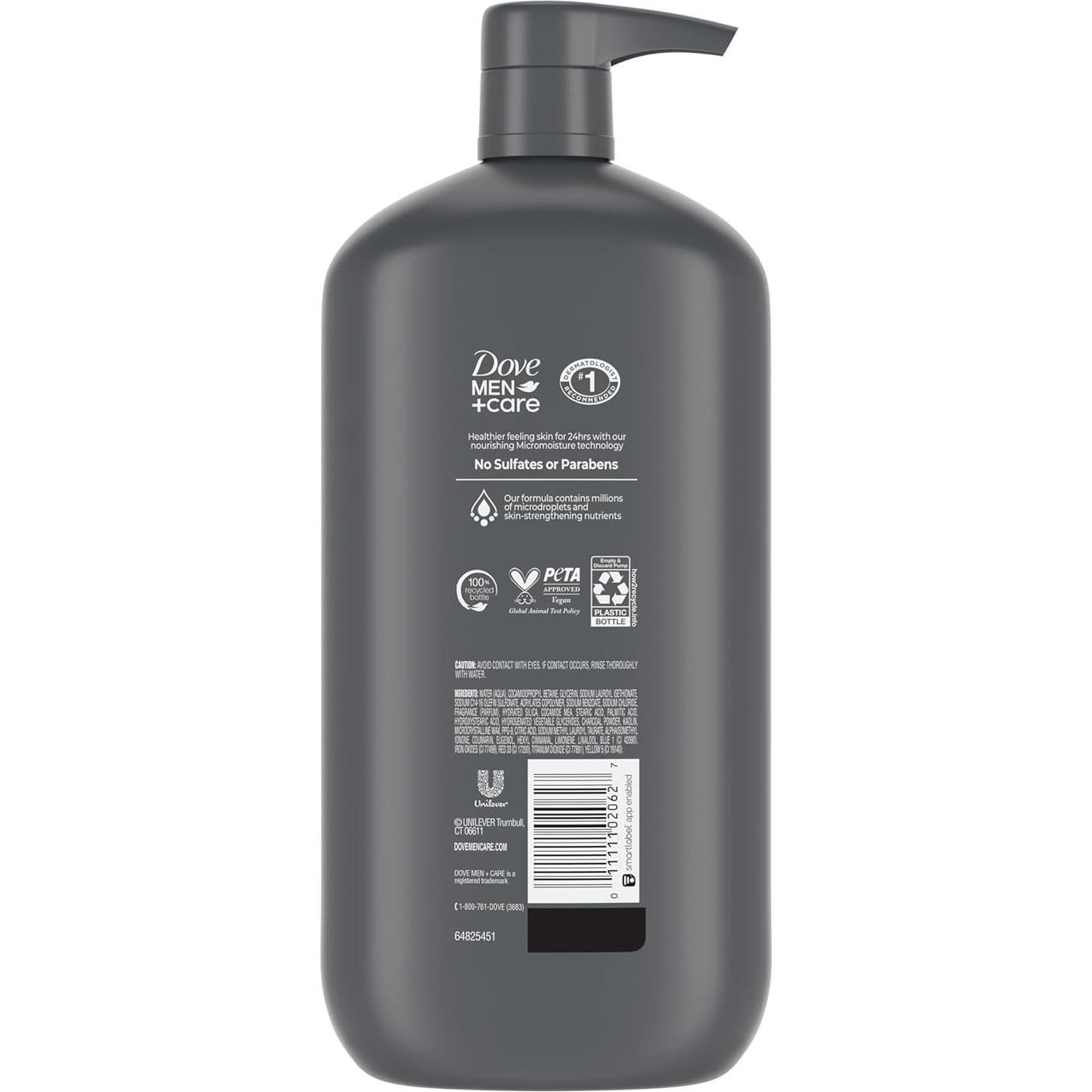 Jabón Corporal y Facial Dove Men+Care Carbón + Arcilla 3x30oz