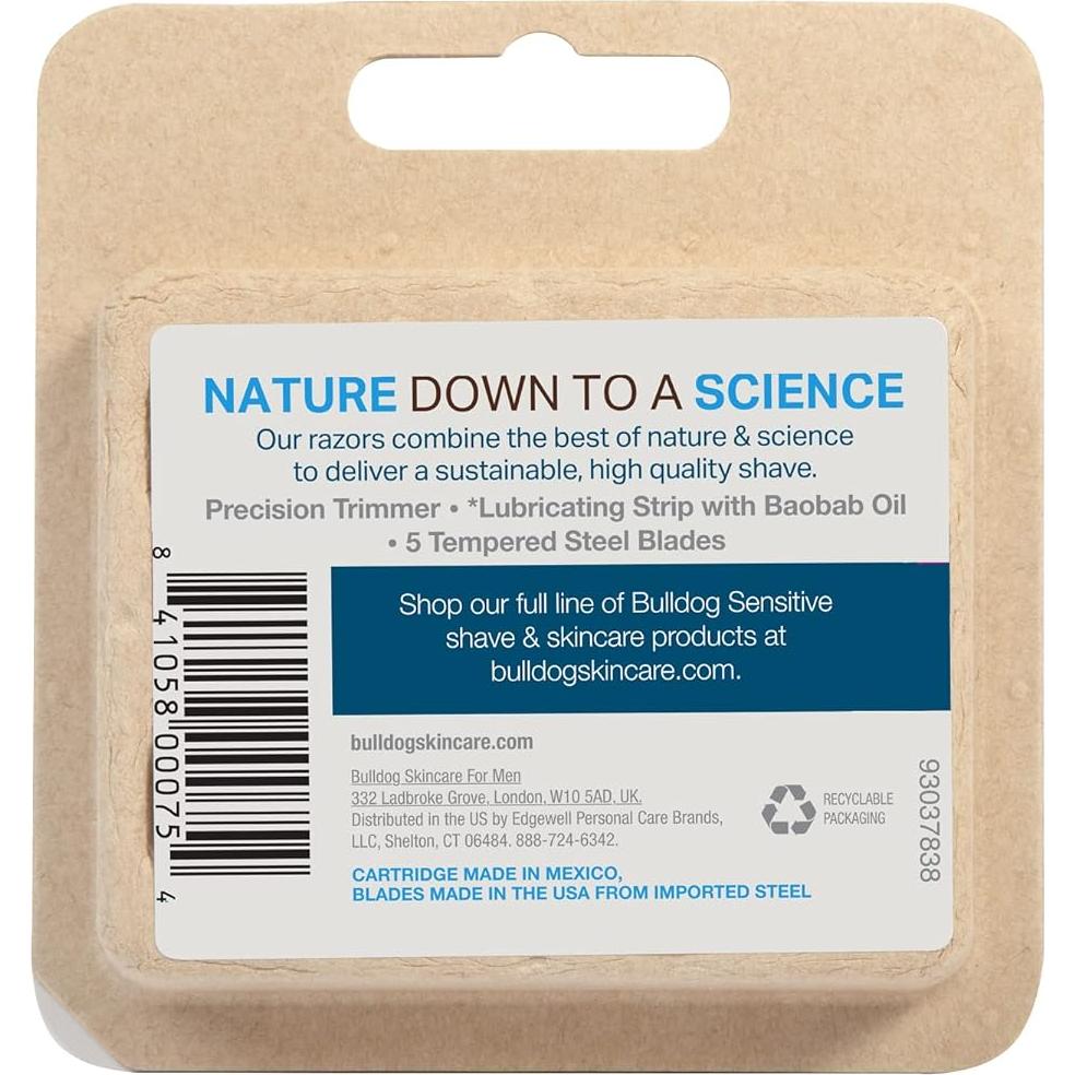 Recambios de cuchillas de afeitar Bulldog para piel sensible - 4 unidades