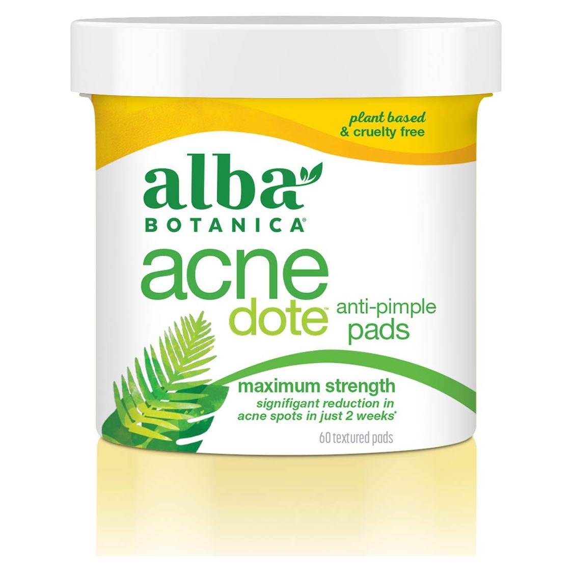 Almohadillas Anti-Acné Alba Botanica 60 Unidades 2% Ácido Salicílico