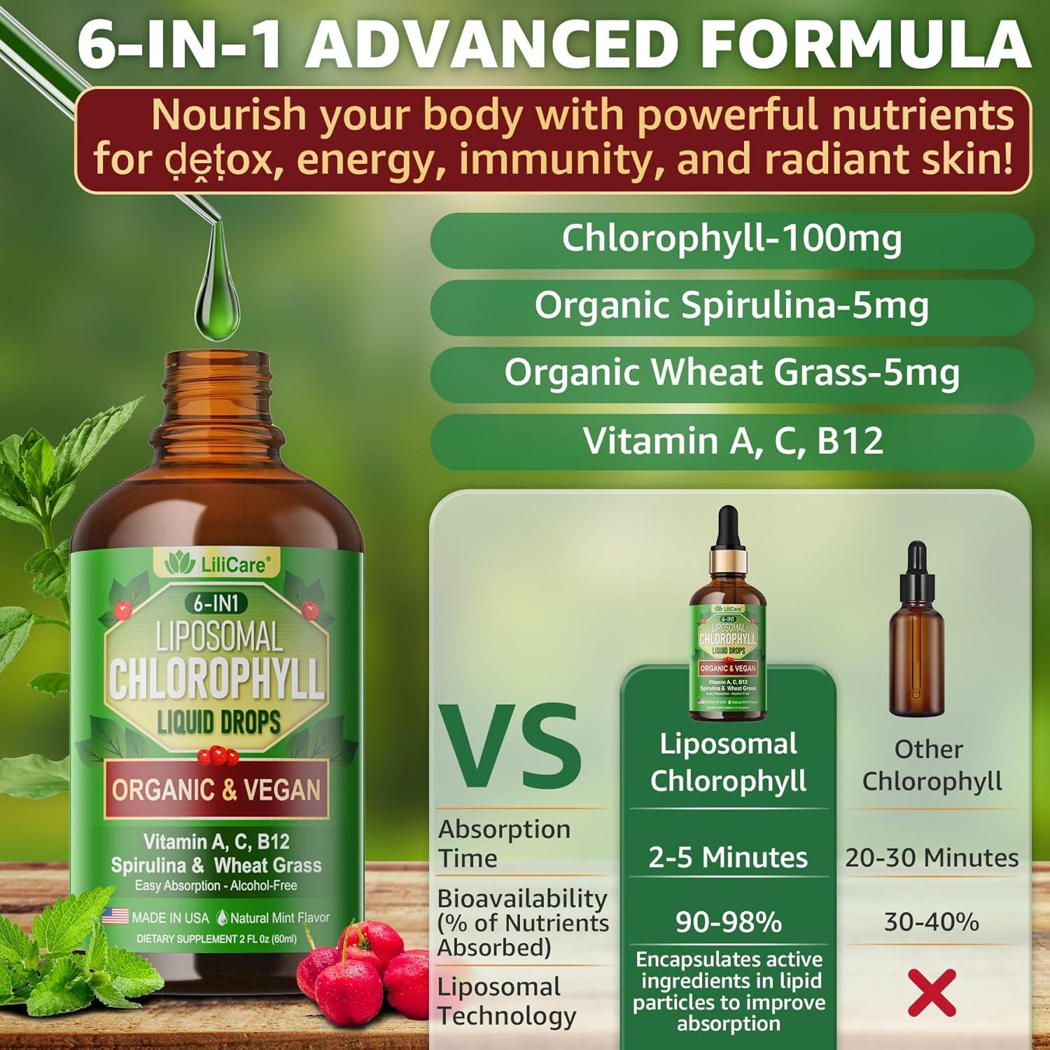 Gotas de Clorofila Orgánica Liposomal LILICARE 59 ml