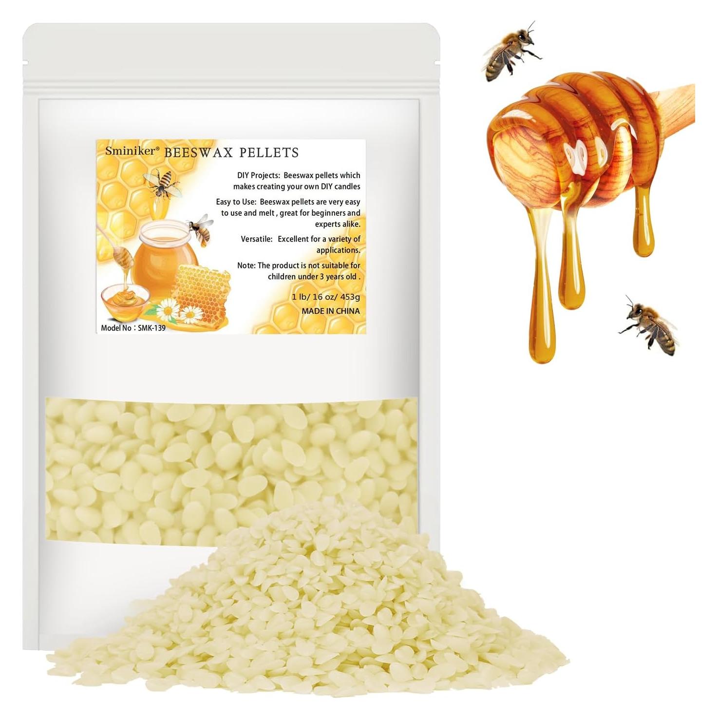 Pellets de Cera de Abeja Orgánica 0.45 kg para Velas y DIY