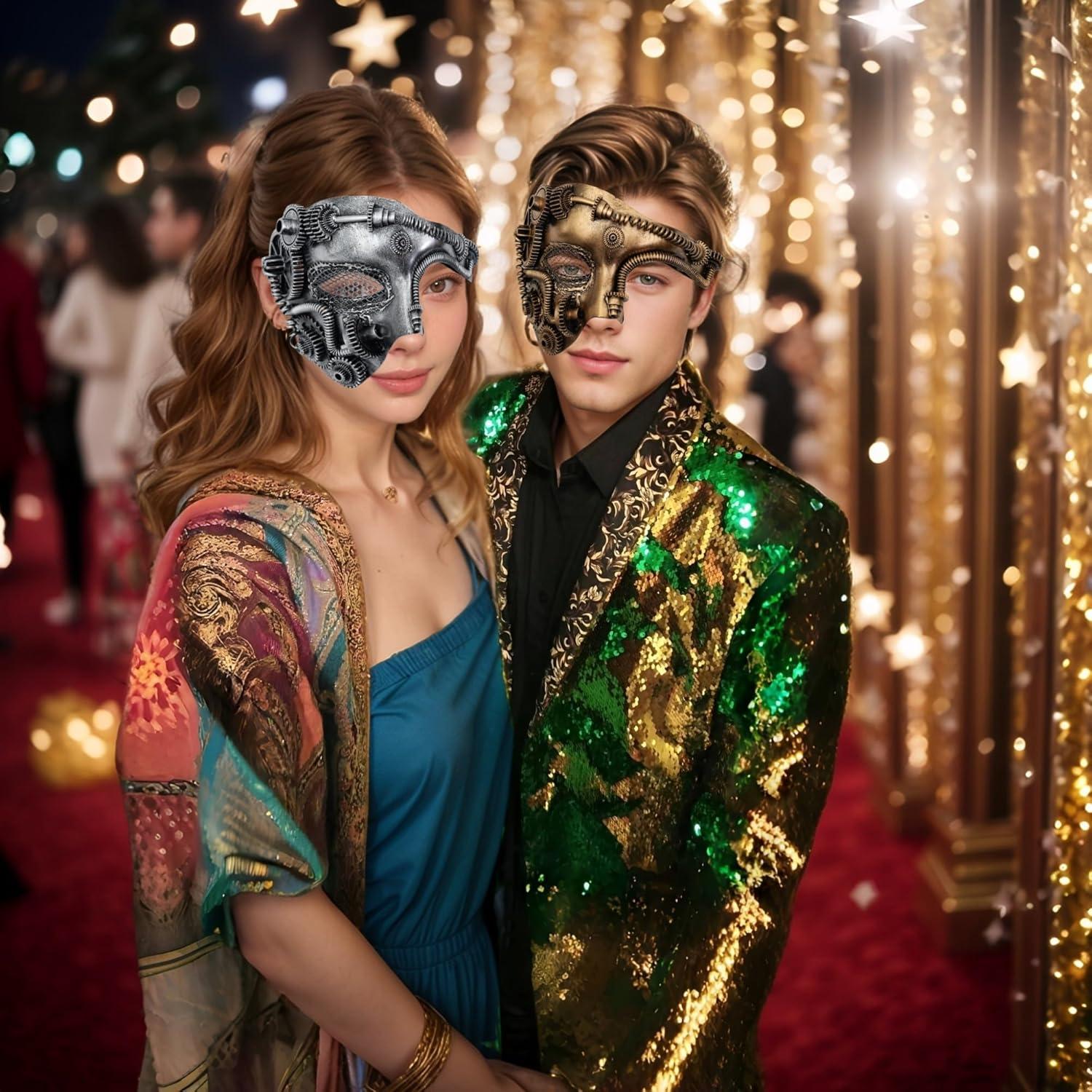 Máscara Steampunk Ubauta para Hombre - Media Cara Halloween