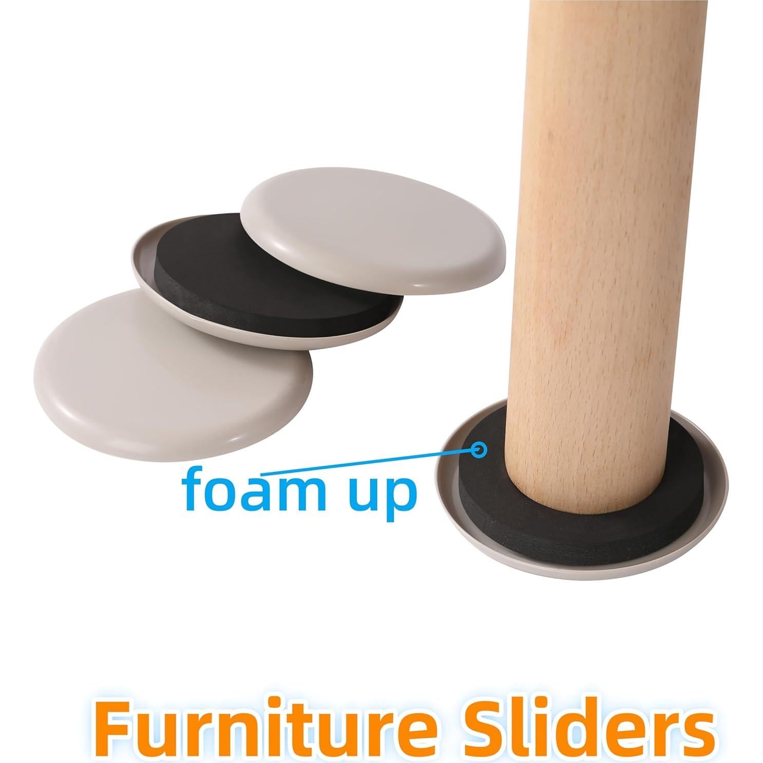 Deslizadores de Muebles para Alfombra Furnigear 8 PCS 8.9 cm