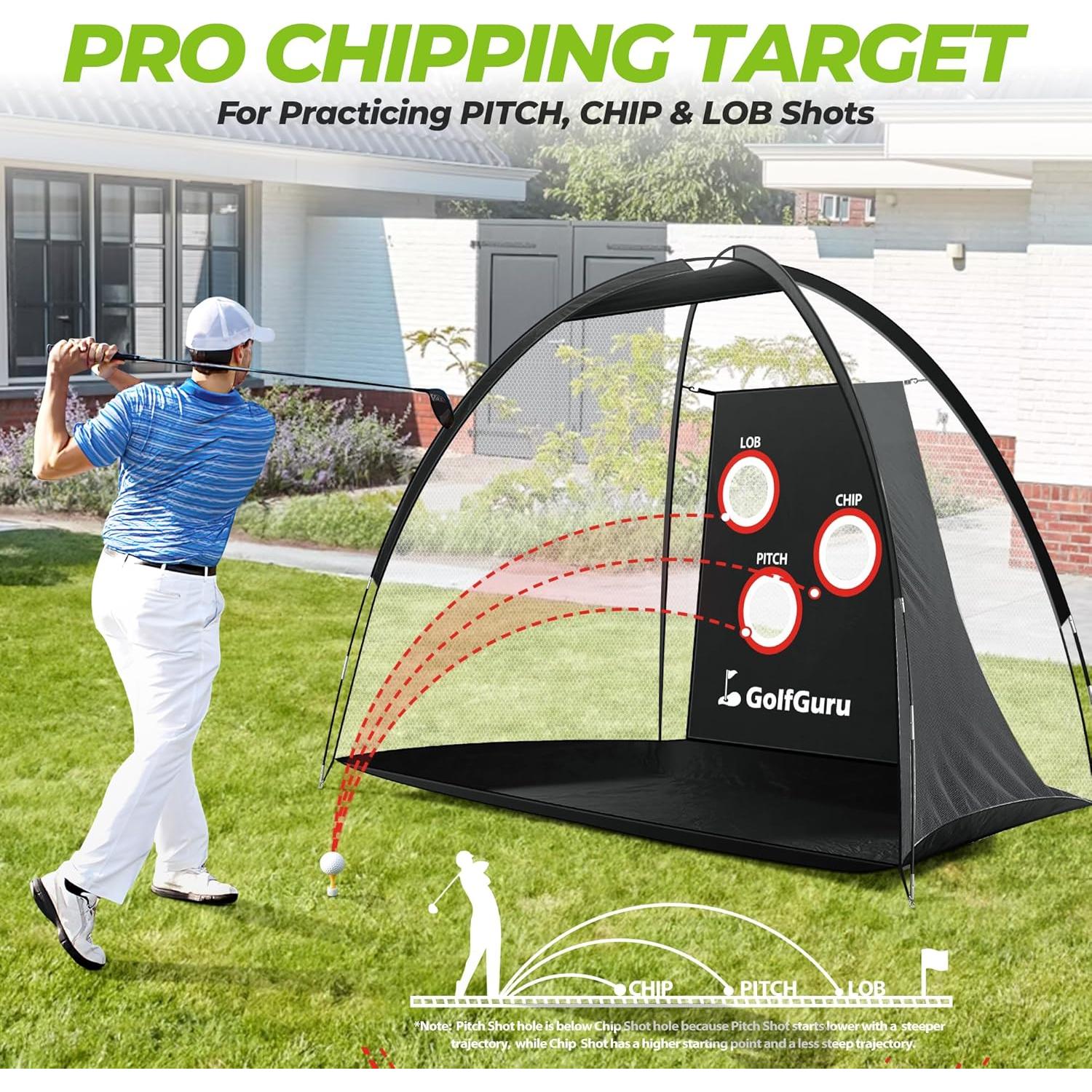 Red de Golf Todo en Uno Golfguru GN-HP-3MB-S 3,05x2,13m