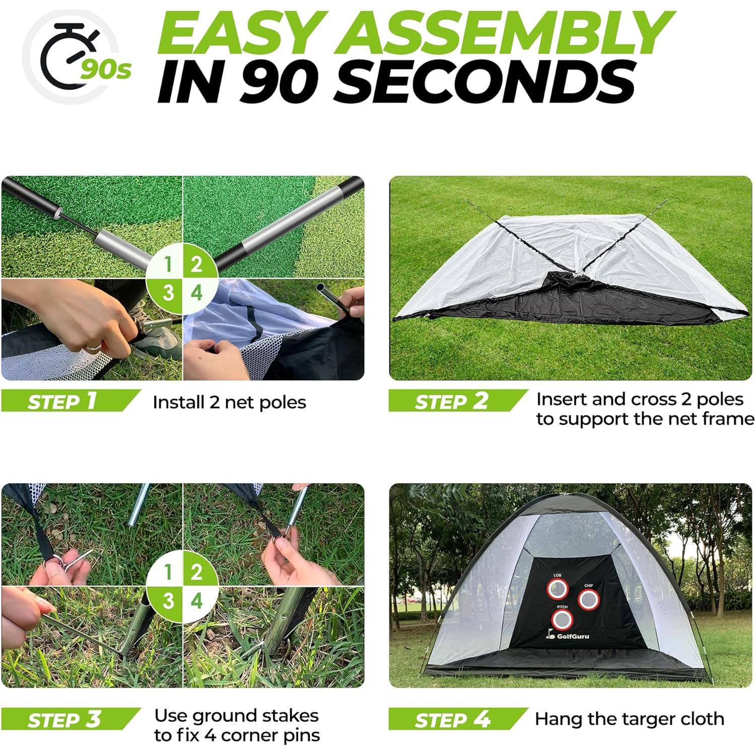 Red de Golf Todo en Uno Golfguru GN-HP-3MB-S 3,05x2,13m