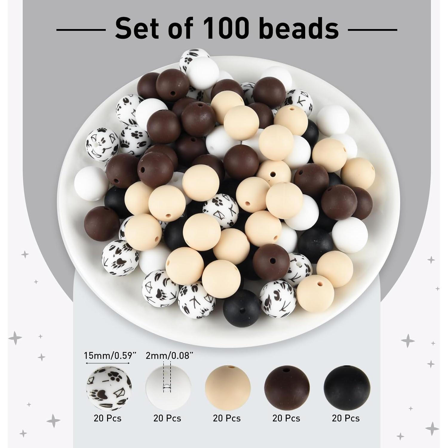 Perlas de Silicona ASTARON 100 Pcs 15mm para Manualidades