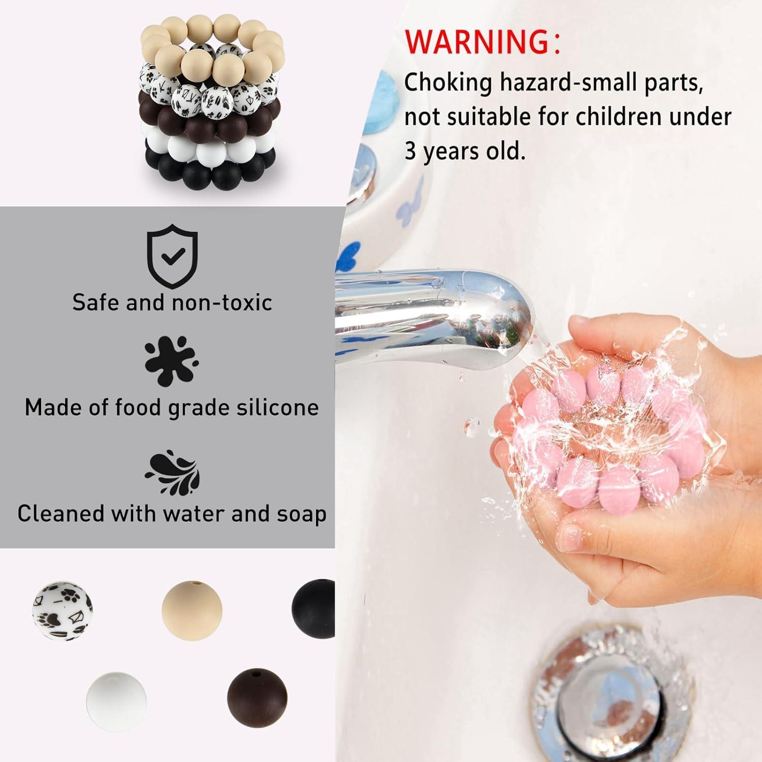 Perlas de Silicona ASTARON 100 Pcs 15mm para Manualidades