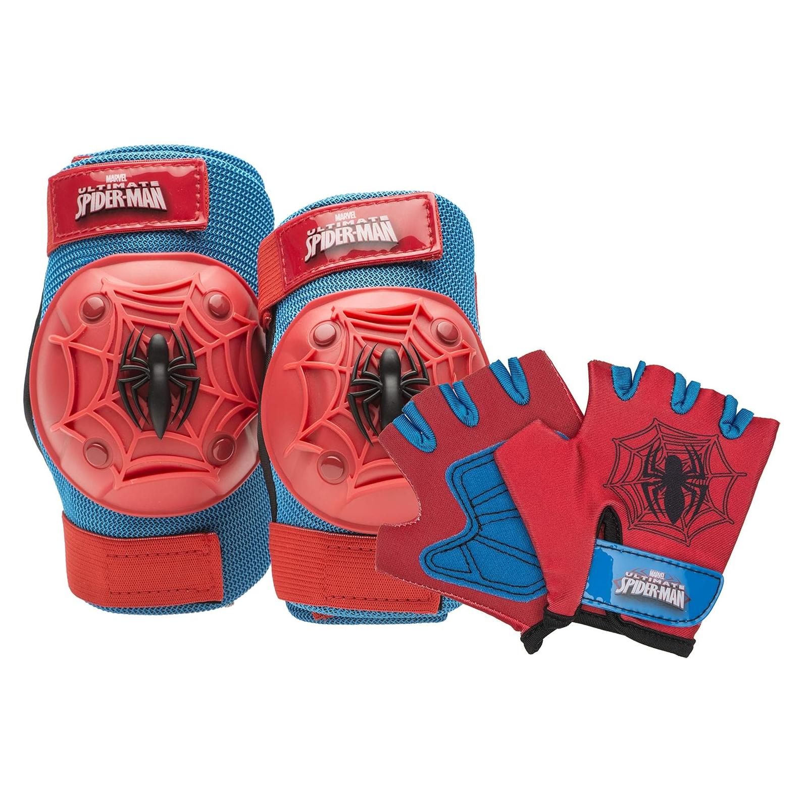 Set de Protectores y Guantes Spider-Man Bell para Niños