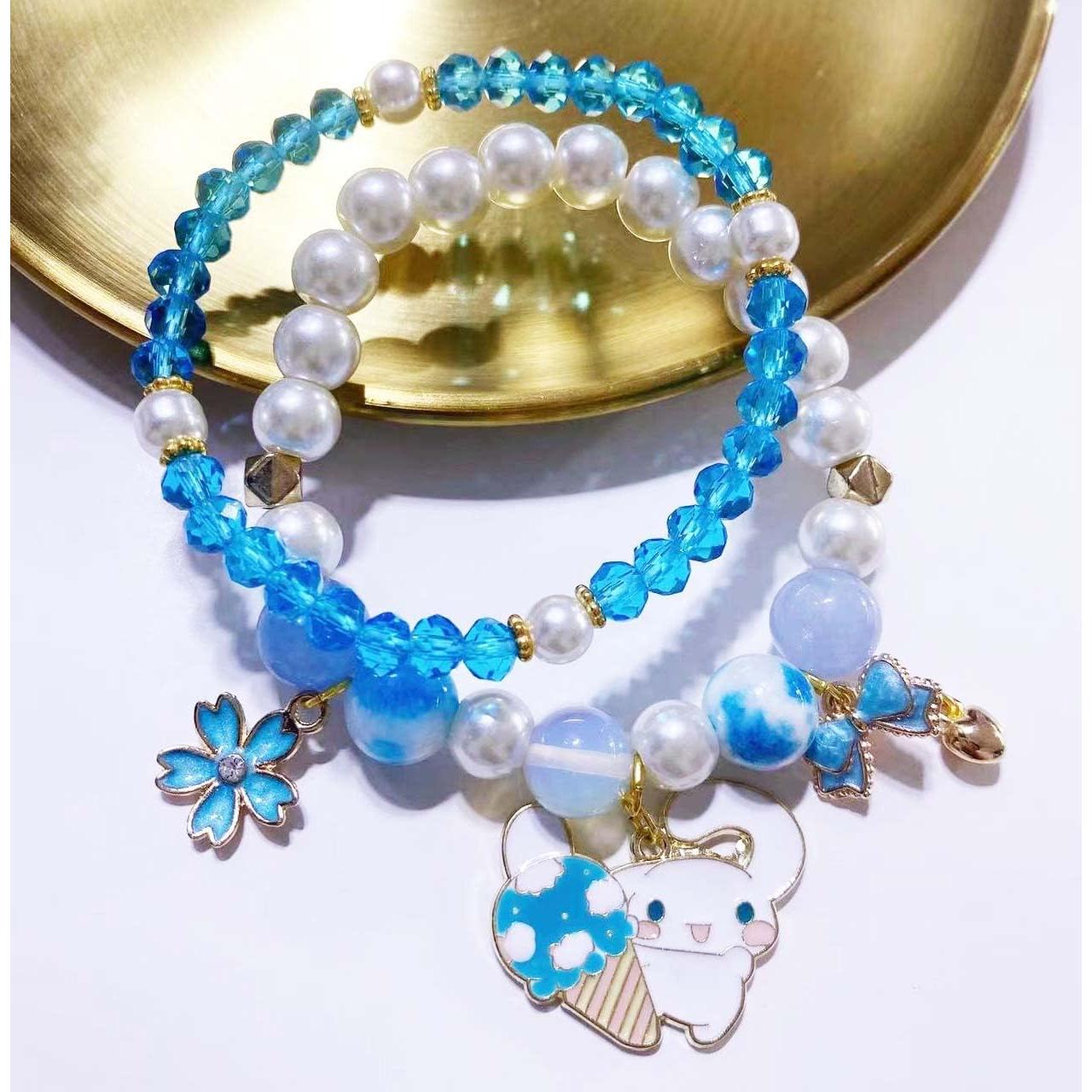 Juego de Pulseras de Amistad Cinnamoroll Rosa y Azul