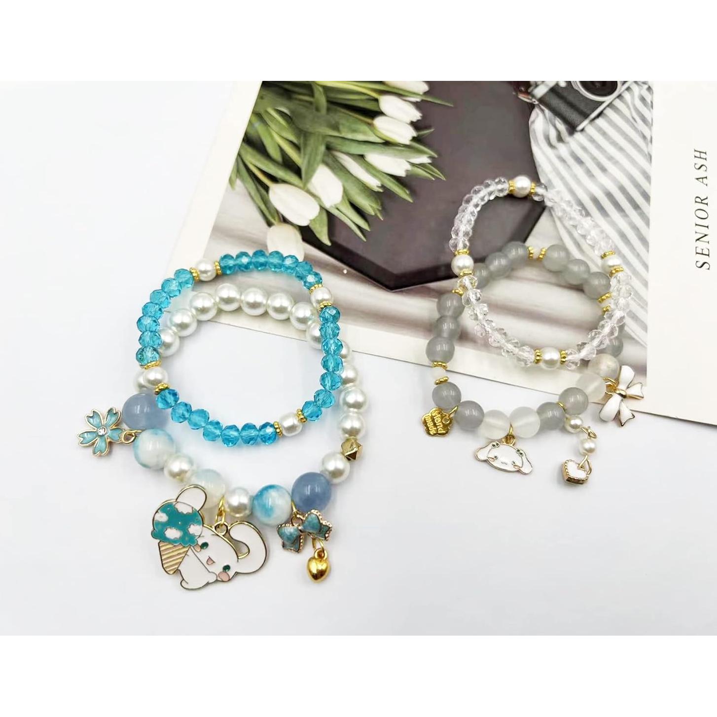 Juego de Pulseras de Amistad Cinnamoroll Rosa y Azul