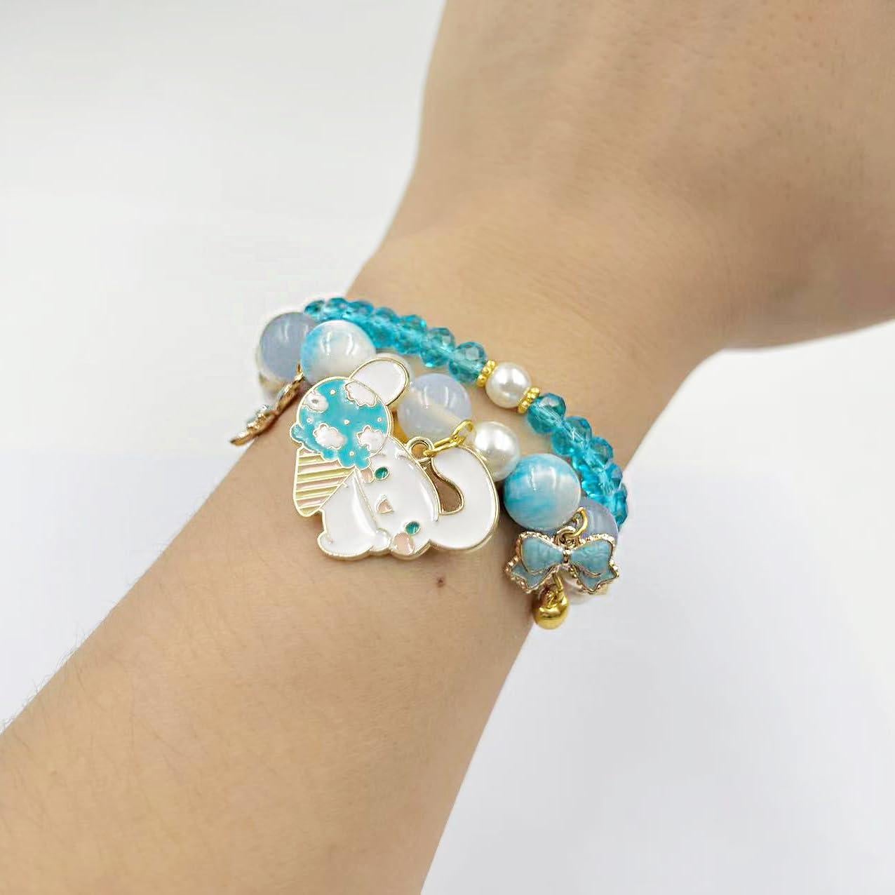 Juego de Pulseras de Amistad Cinnamoroll Rosa y Azul