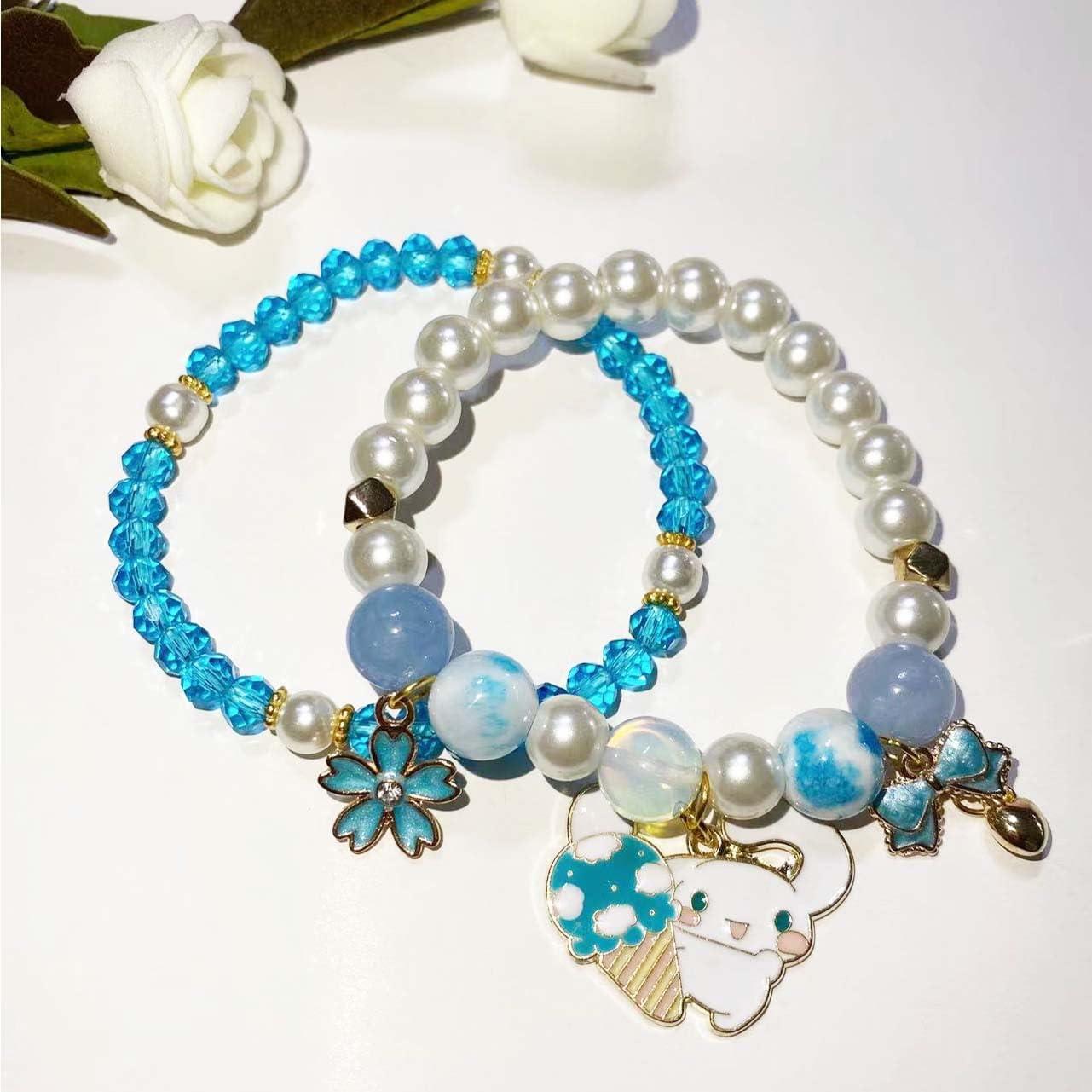 Juego de Pulseras de Amistad Cinnamoroll Rosa y Azul