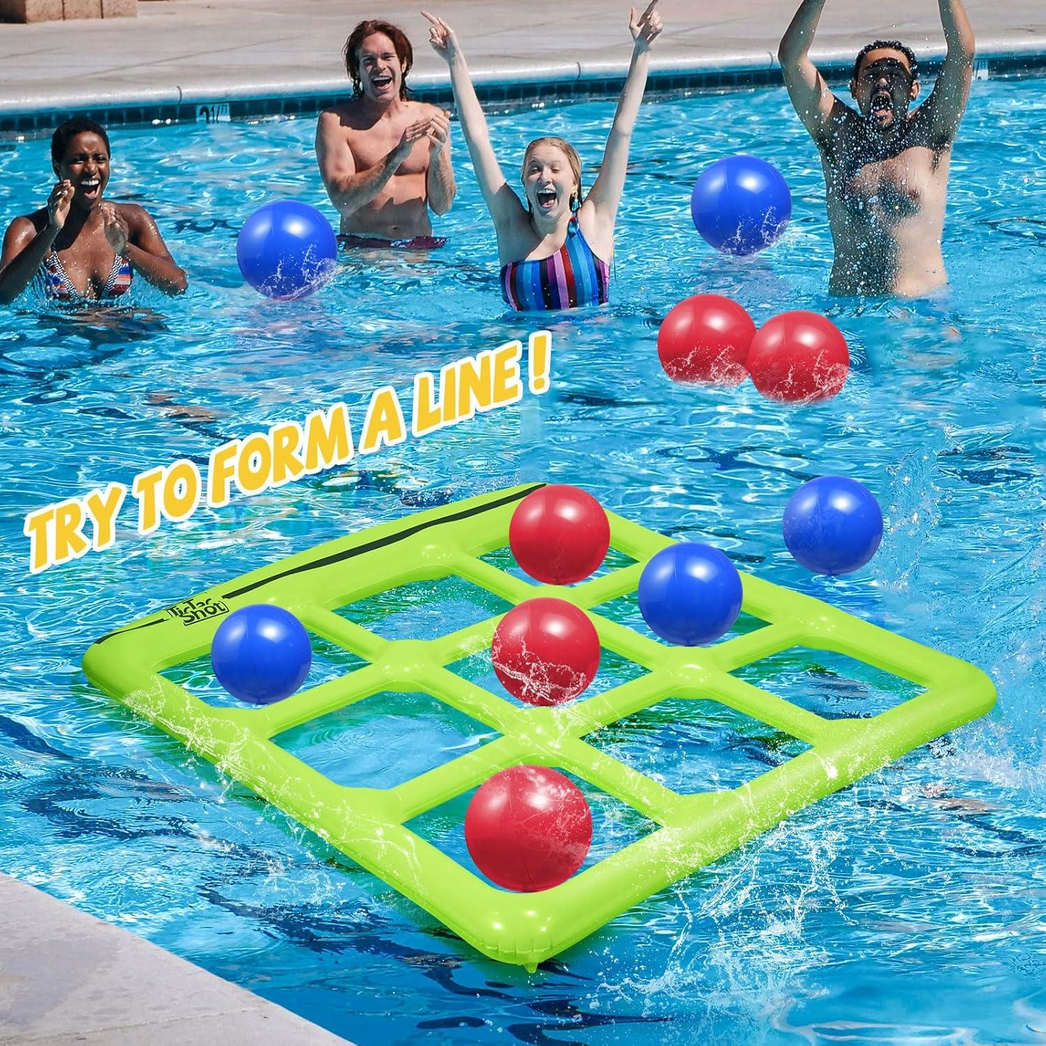 Juego Inflable de Tres en Raya TicTac Shot para Piscina - 142x137cm