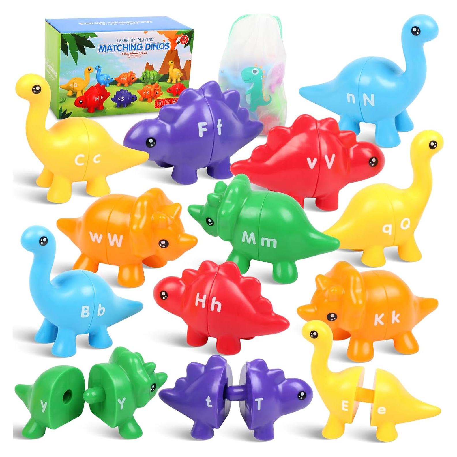 Juego de Emparejamiento de Letras Dinosaurio 26 Letras Montessori