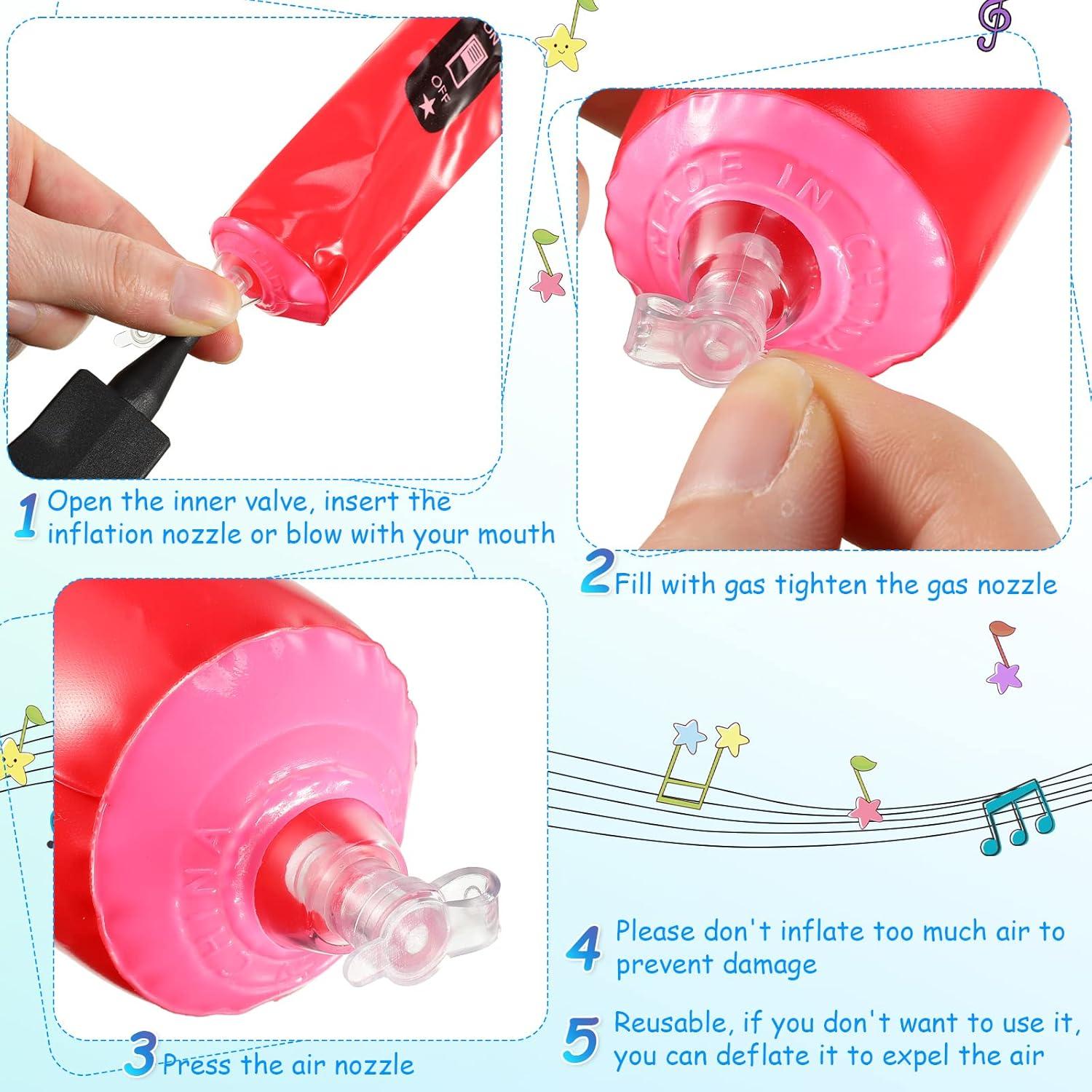 60 Piezas Micrófonos Inflables Zhanmai 25 cm Colores Variados