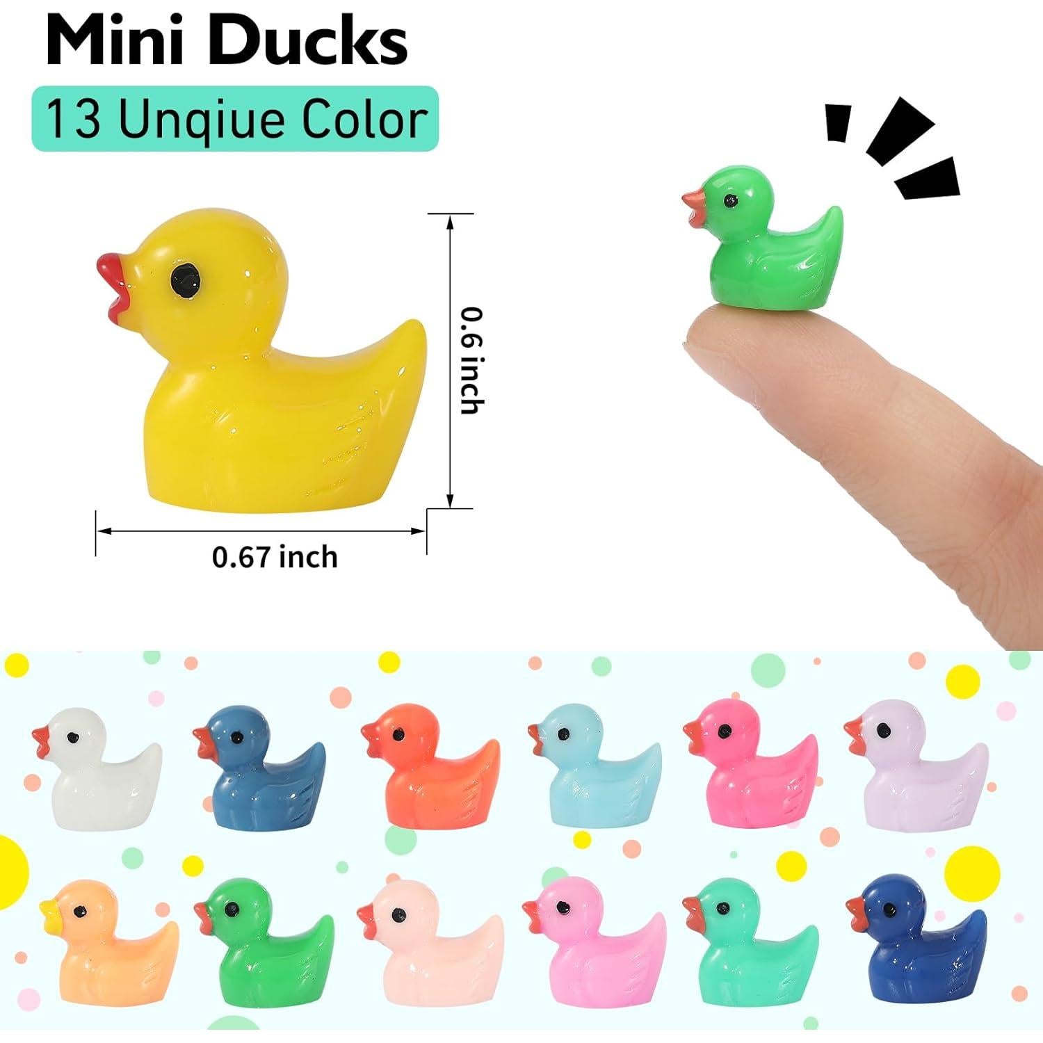 130 Mini Patos de Resina Rachan para Jardín y Acuario