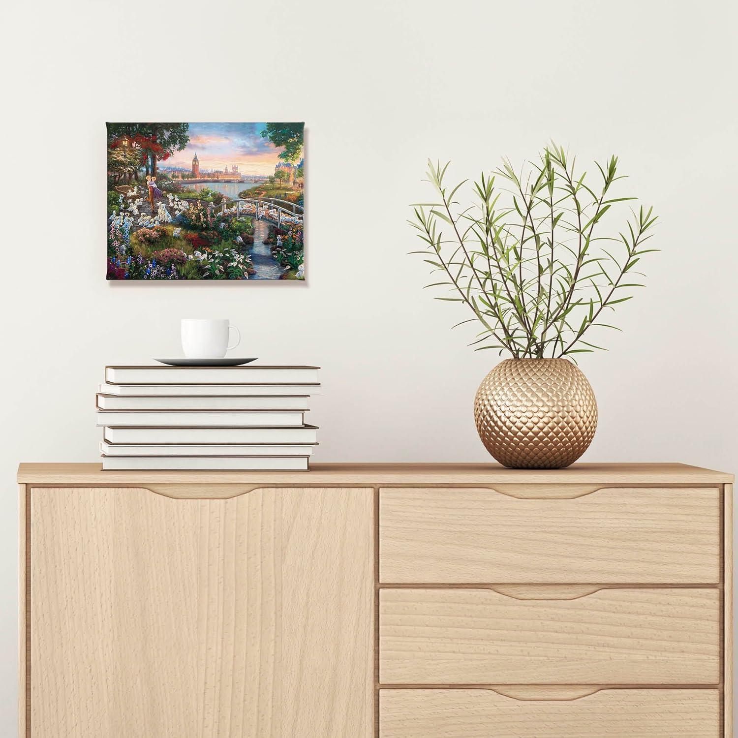 Arte en Lienzo Enmarcado Thomas Kinkade 101 Dálmatas 25.4x20.3 cm