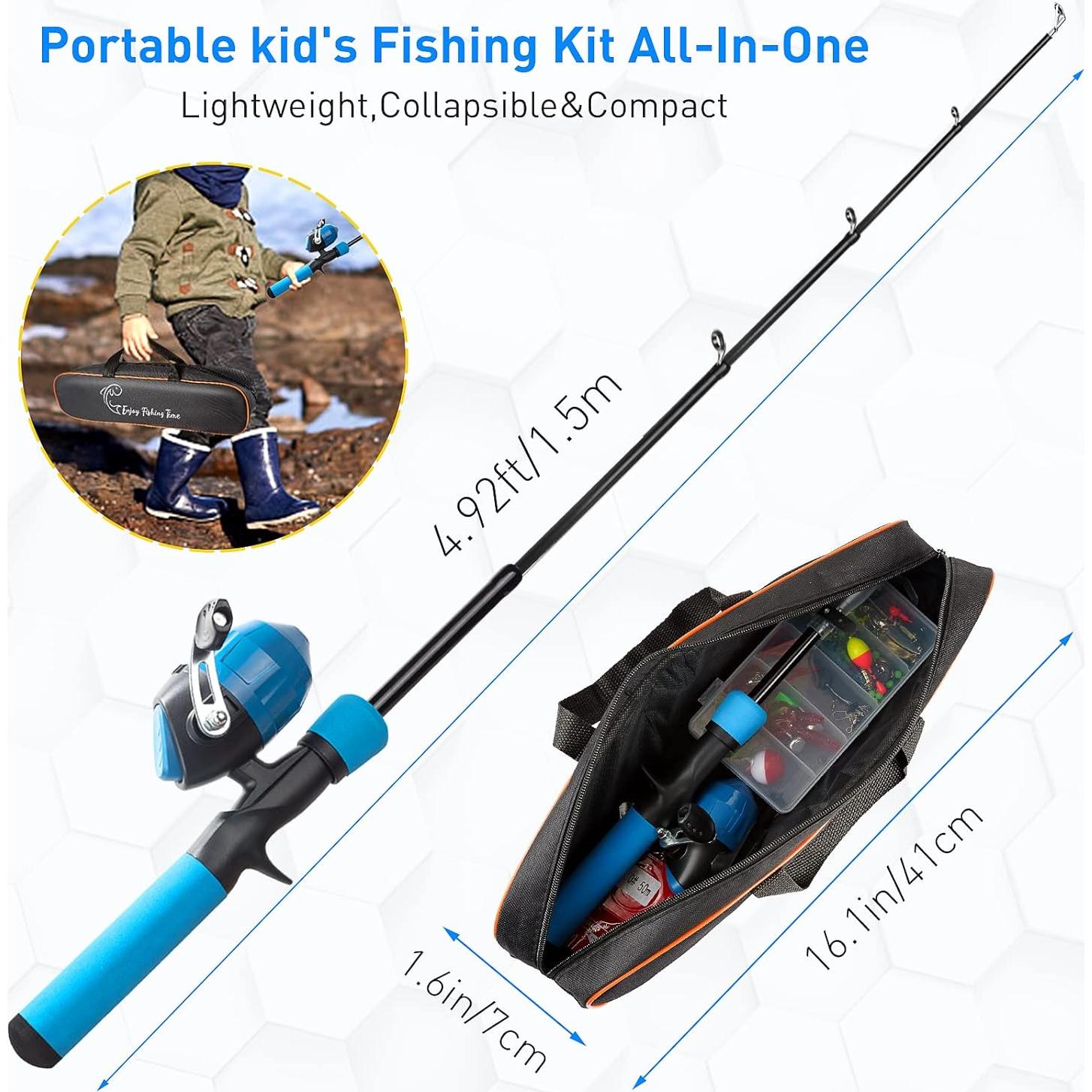 Kit de Caña de Pescar Ehowdin 1.5m para Niños con Carrete