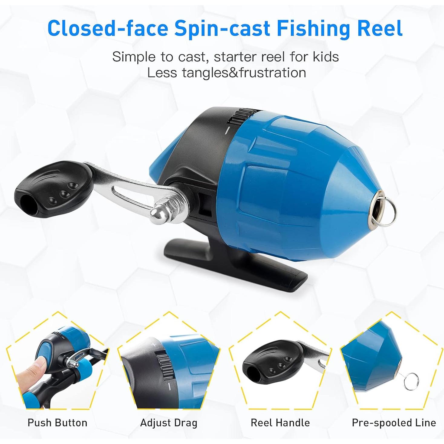 Kit de Caña de Pescar Ehowdin 1.5m para Niños con Carrete