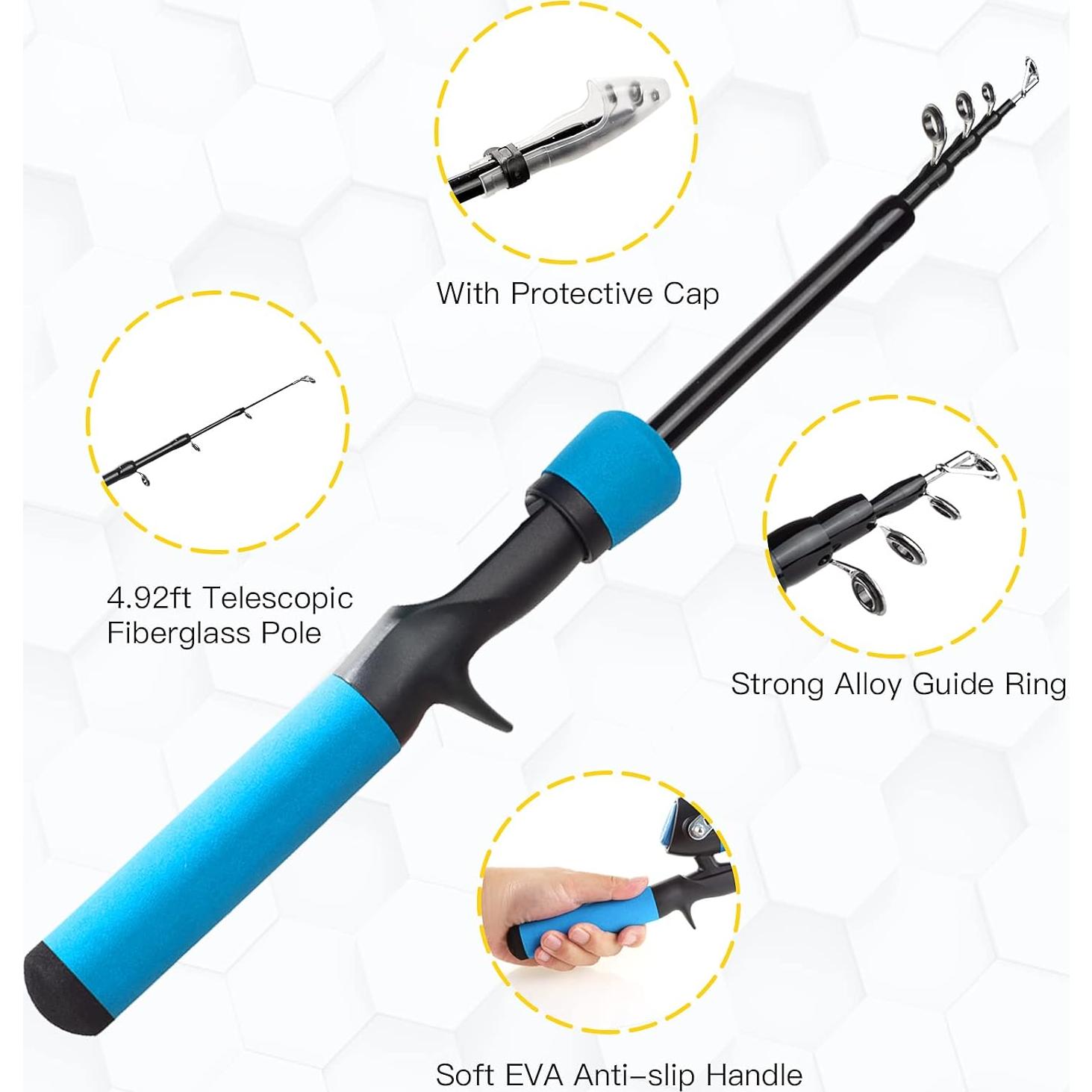 Kit de Caña de Pescar Ehowdin 1.5m para Niños con Carrete