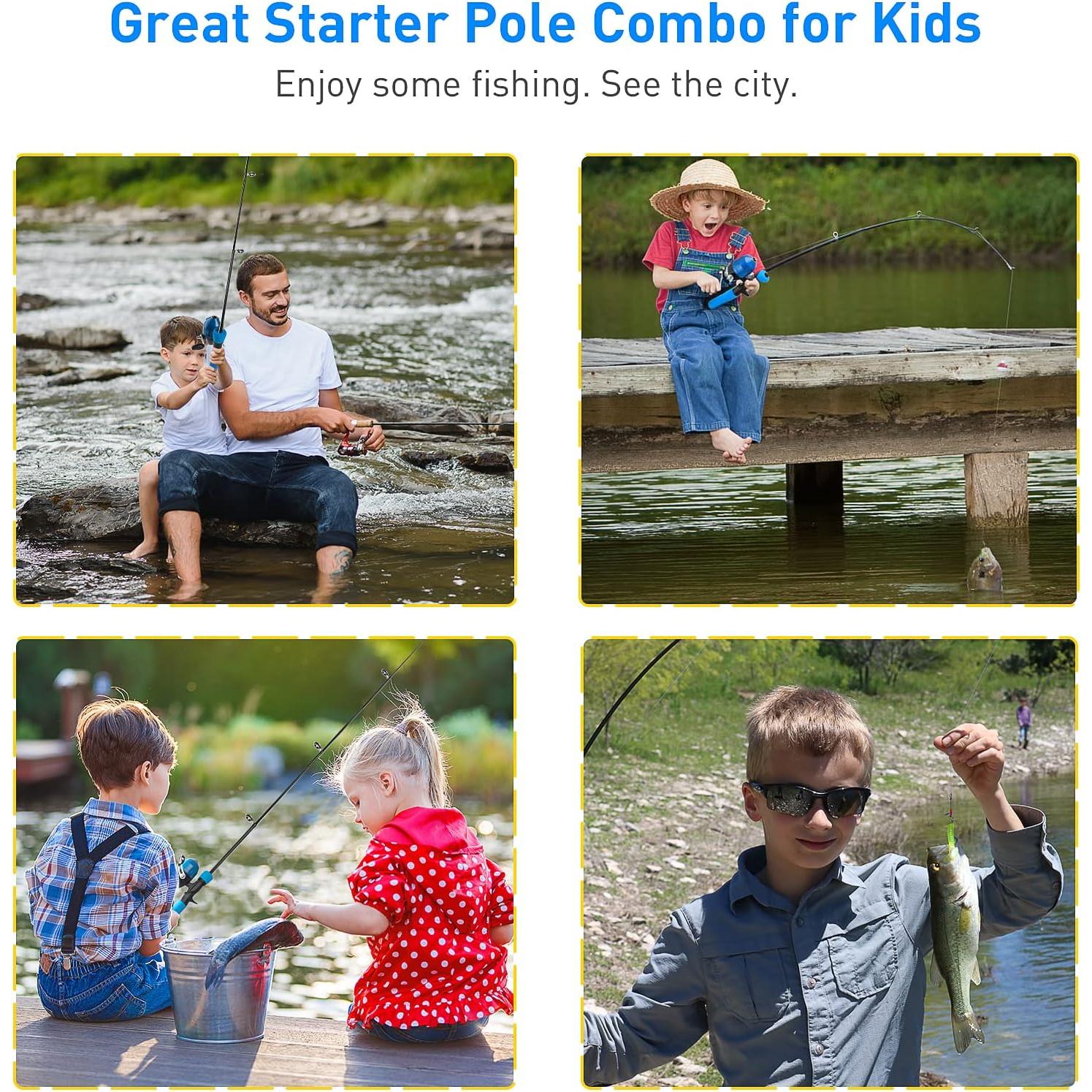 Kit de Caña de Pescar Ehowdin 1.5m para Niños con Carrete