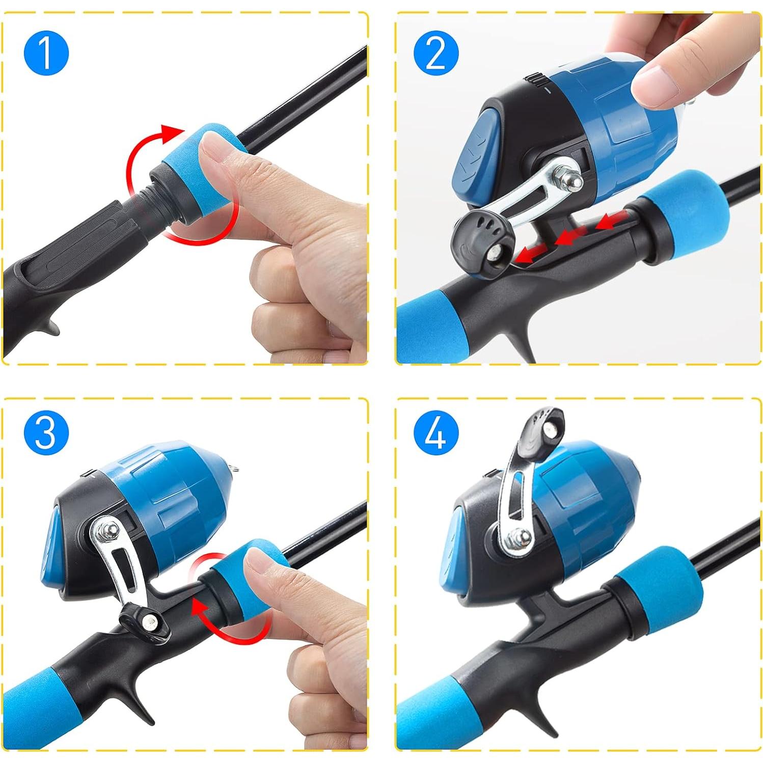 Kit de Caña de Pescar Ehowdin 1.5m para Niños con Carrete