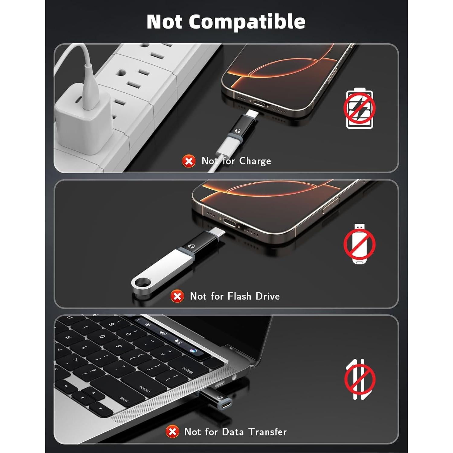 Adaptador de Lightning a USB-C MoKo para Auriculares - Negro