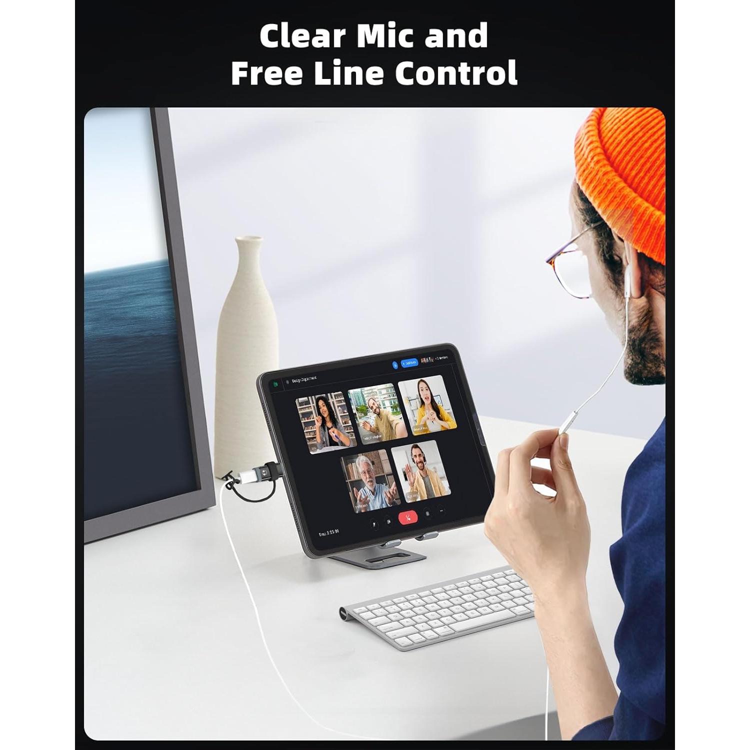 Adaptador de Lightning a USB-C MoKo para Auriculares - Negro