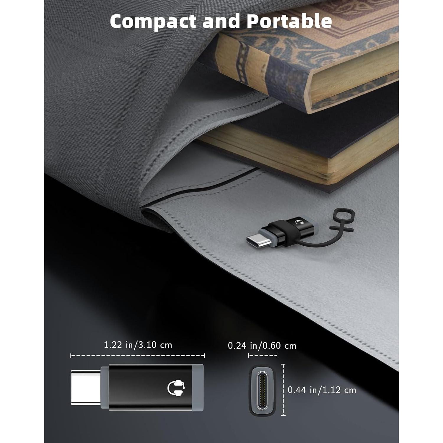 Adaptador de Lightning a USB-C MoKo para Auriculares - Negro