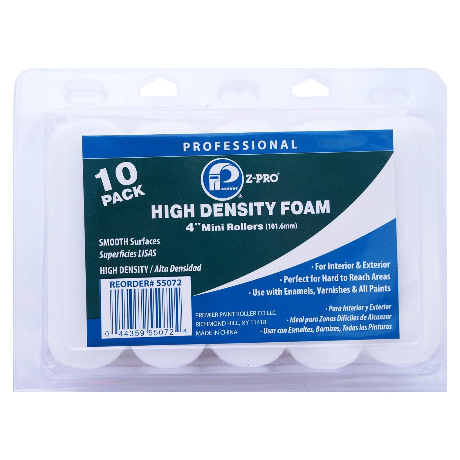 Cubierta de Rodillo Mini de Espuma Premier 4" - Paquete de 10