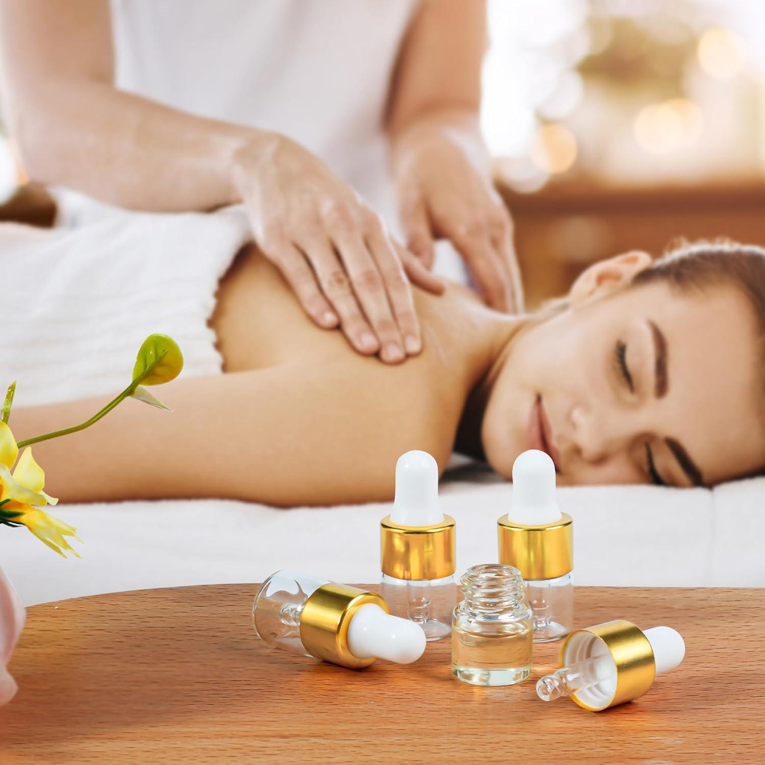 10 Botellas de Cuentagotas de Vidrio ETTSNU 1ml A Prueba de Fugas