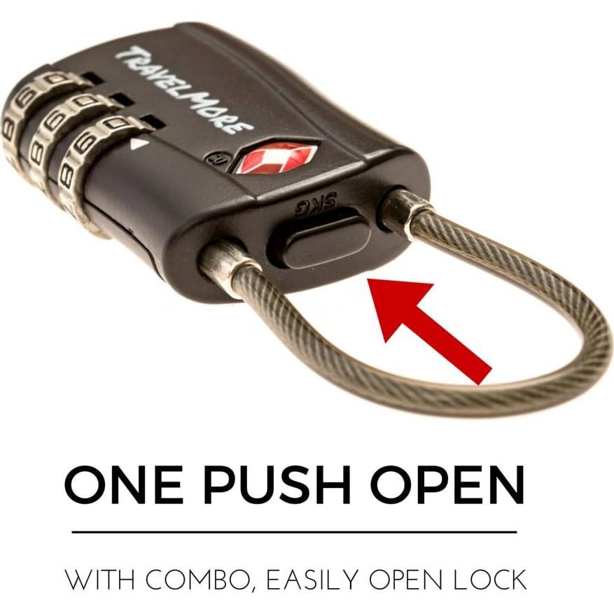 Candados de Combinación TravelMore TSA 10 Piezas Negro