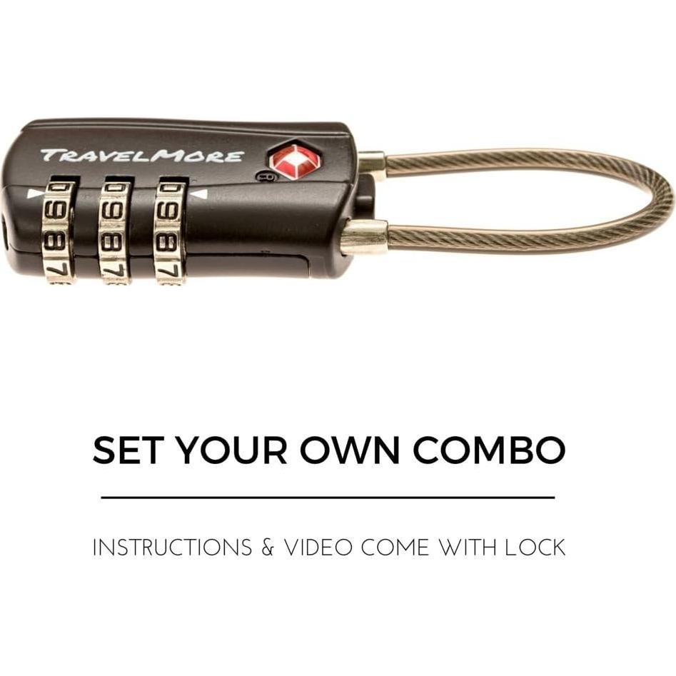 Candados de Combinación TravelMore TSA 10 Piezas Negro