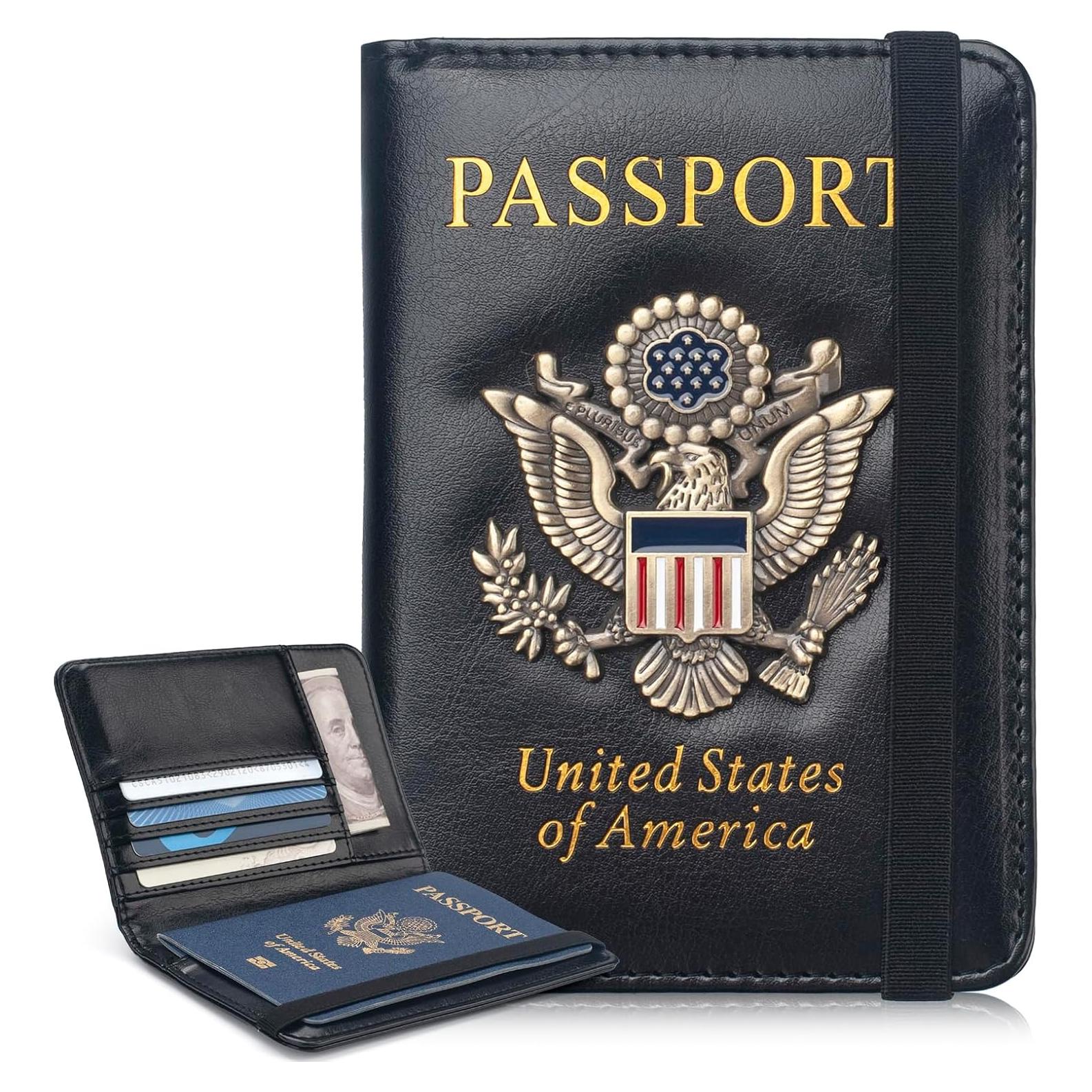 Funda de Pasaporte Coowayze Negra con Bloqueo RFID para Viajes