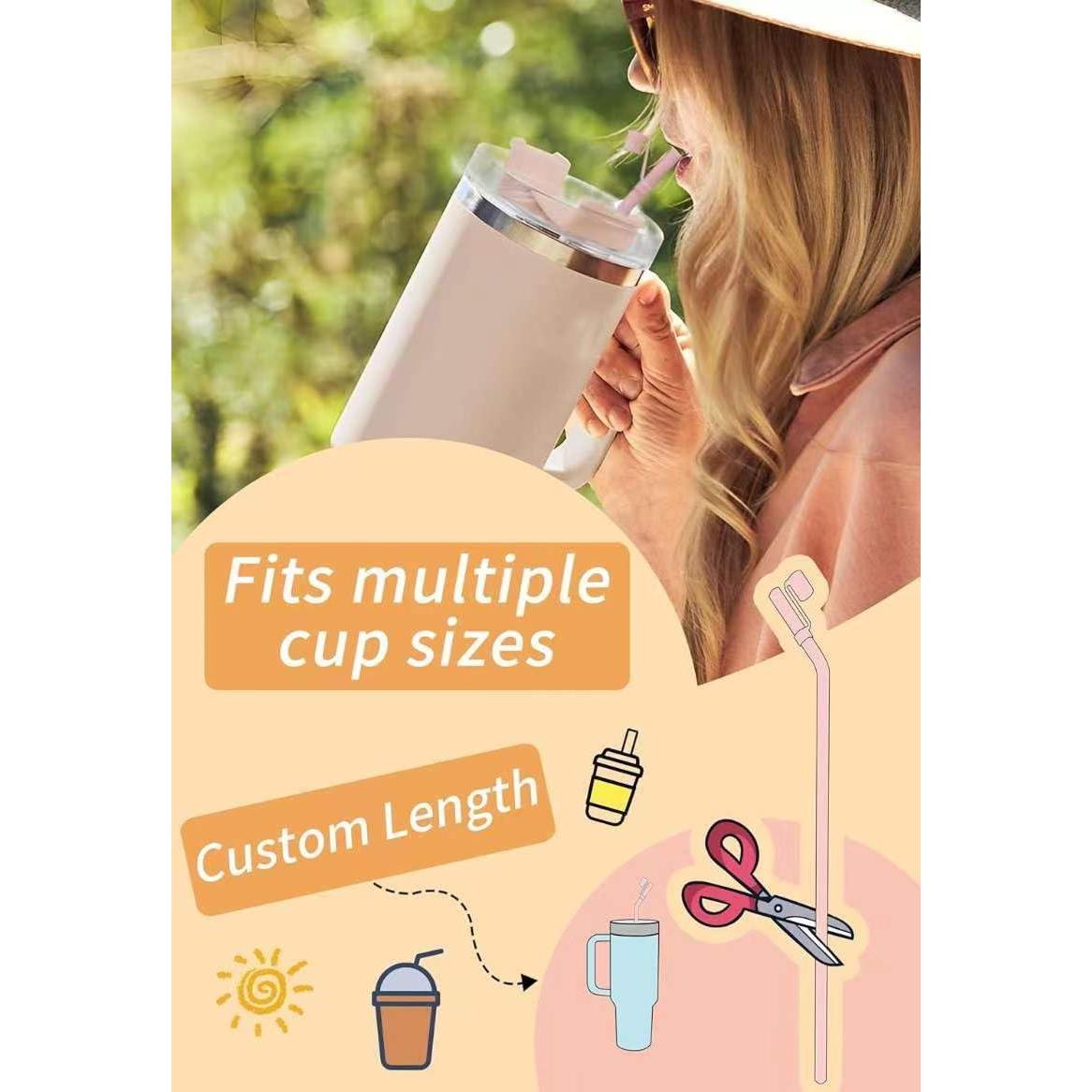 Pajillas de Silicona Reutilizables Doboli 33 cm para Tazas Stanley