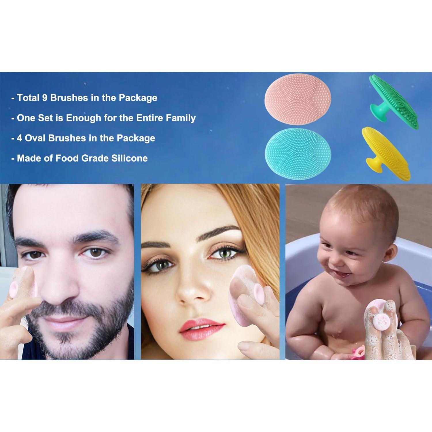 Cepillo Facial 9-en-1 Suptec Multicolor Silicona Suave