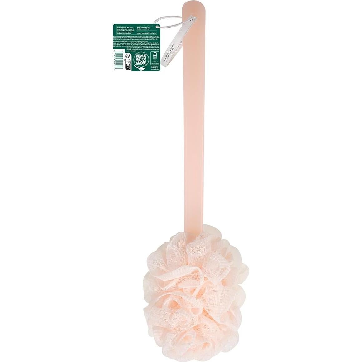 Cepillo de Baño EcoPouf 2-en-1 EcoTools, Mango Largo, Ecológico
